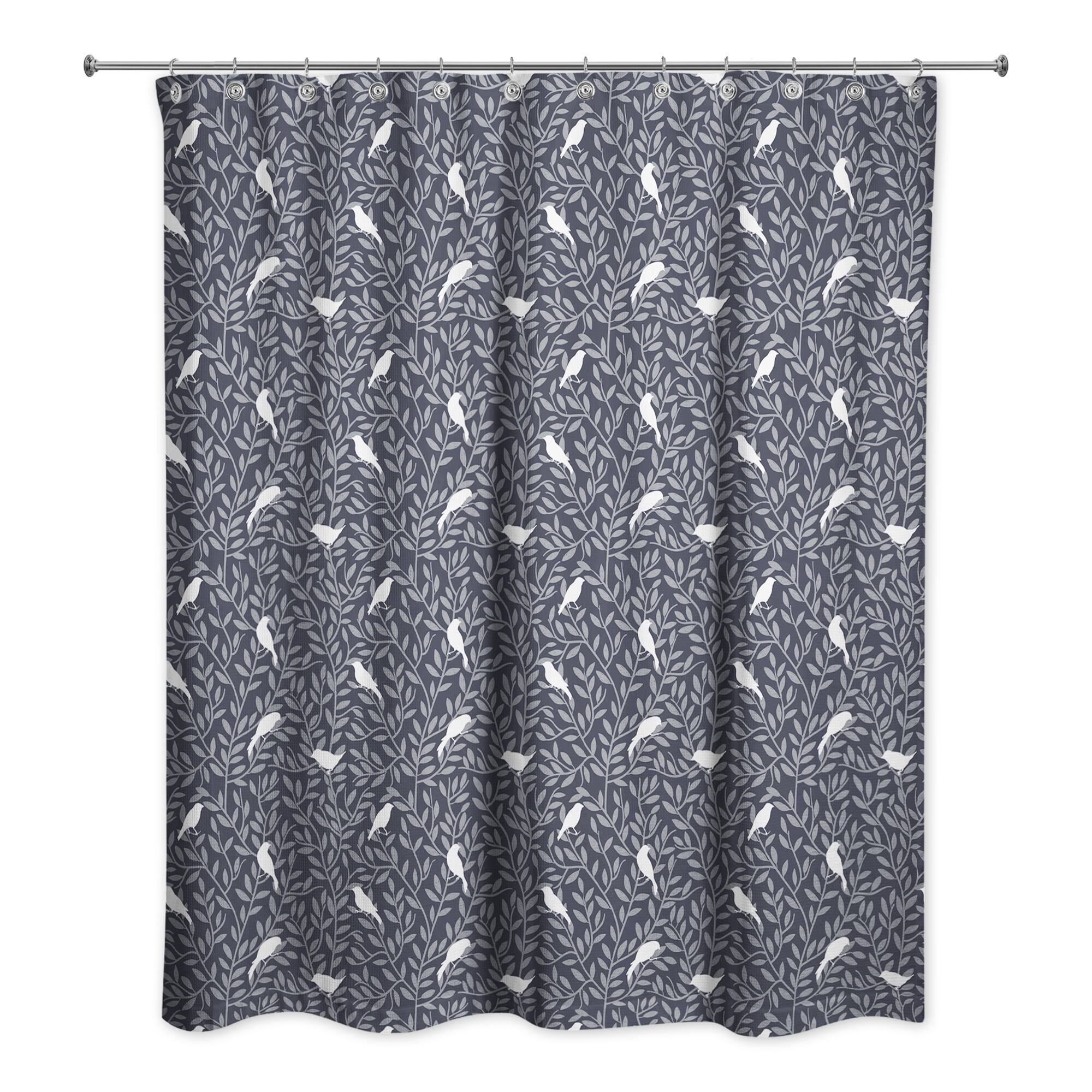 Birds on Leaves Shower Curtain