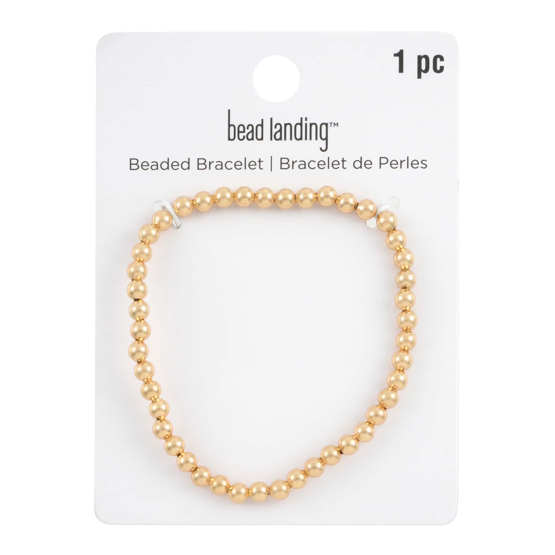12 Pack: 4mm Gold Round Beaded Charm Bracelet by Bead Landing™