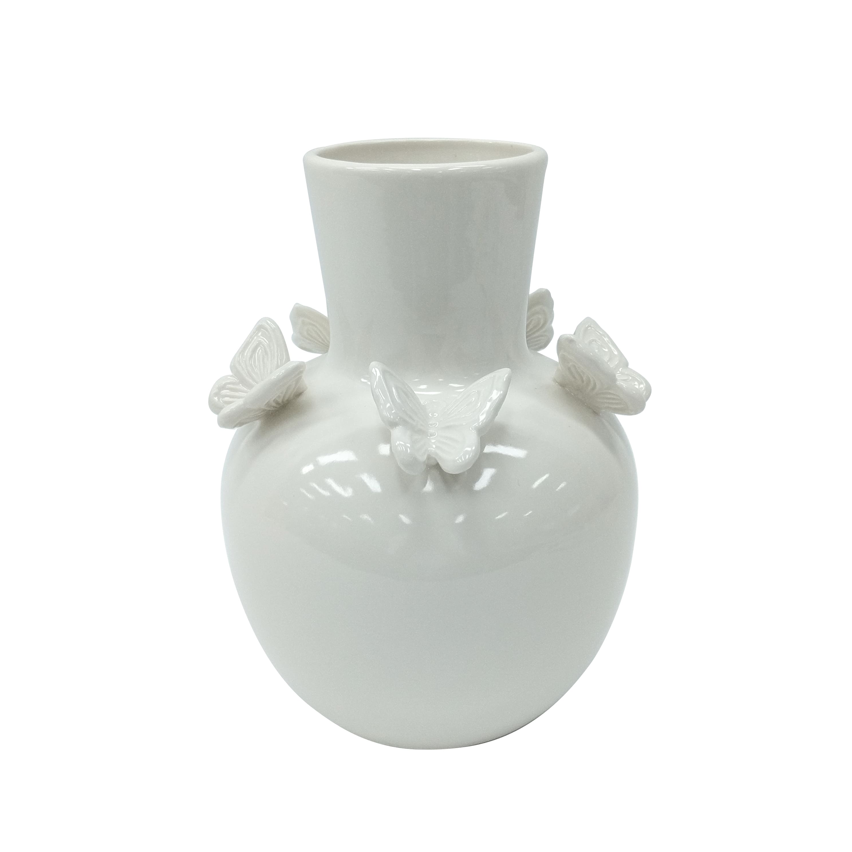 8.5" White Ceramic Butterfly Vase by Ashland®