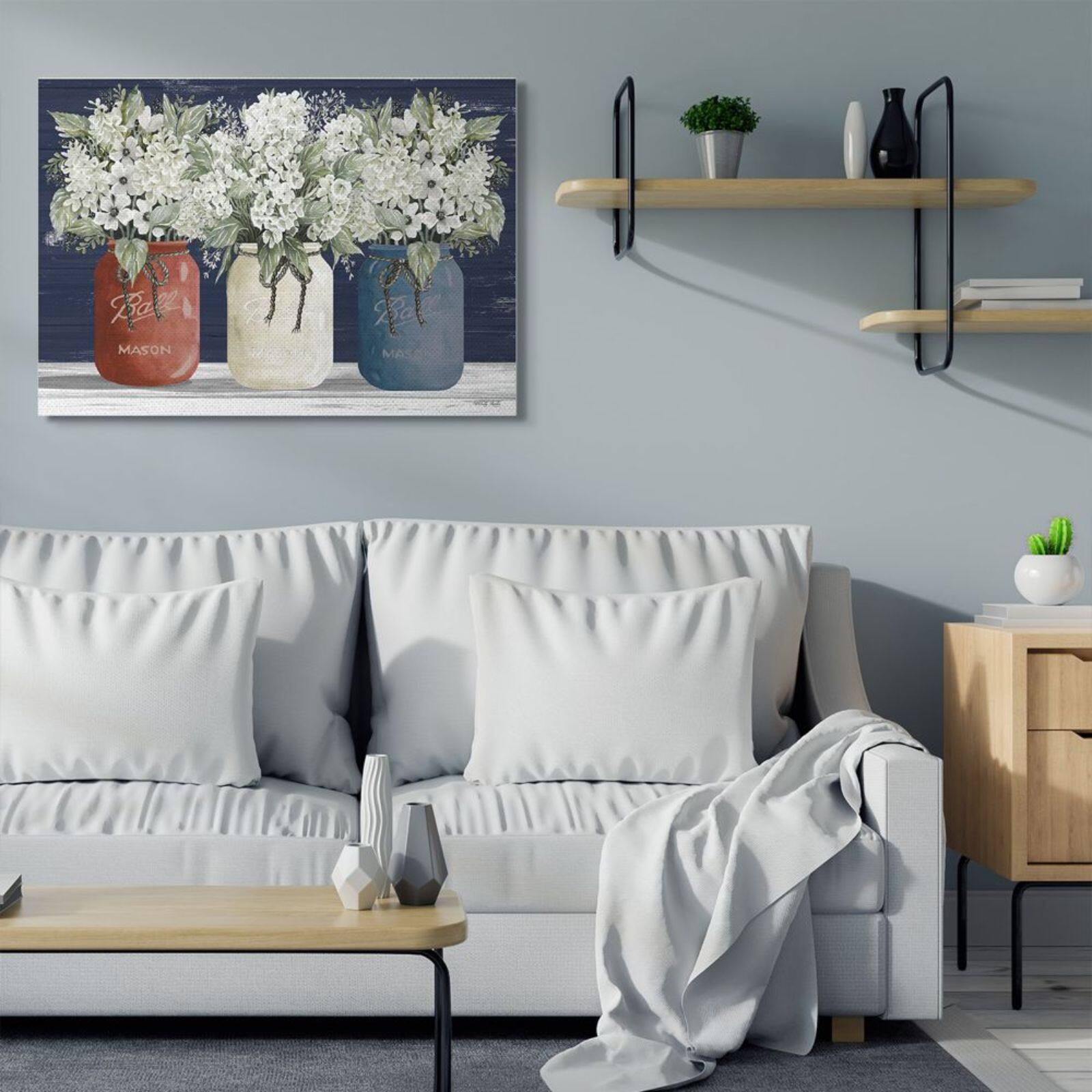 Stupell Industries Americana Floral Bouquets Rustic Flowers Country Pride Canvas Wall Art