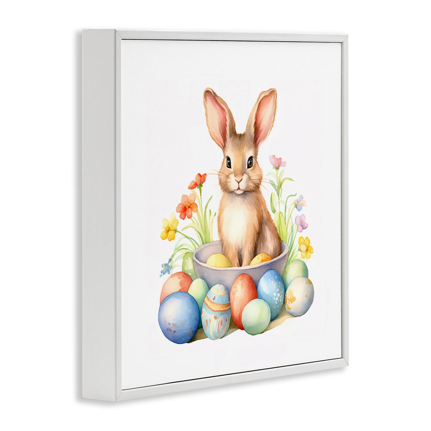 Stupell Industries Easter Bunny & Eggs Framed Giclee Art