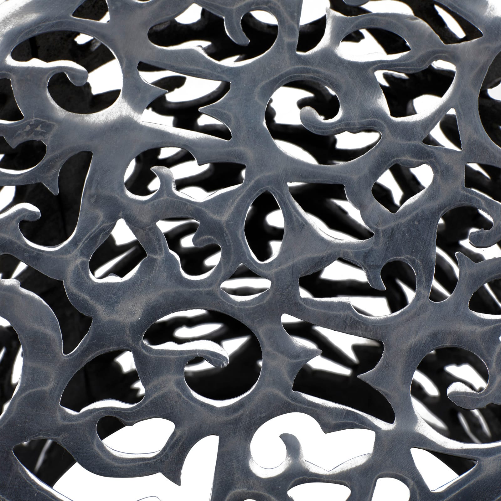 18" Silver Hollow Aluminum Contemporary Stool