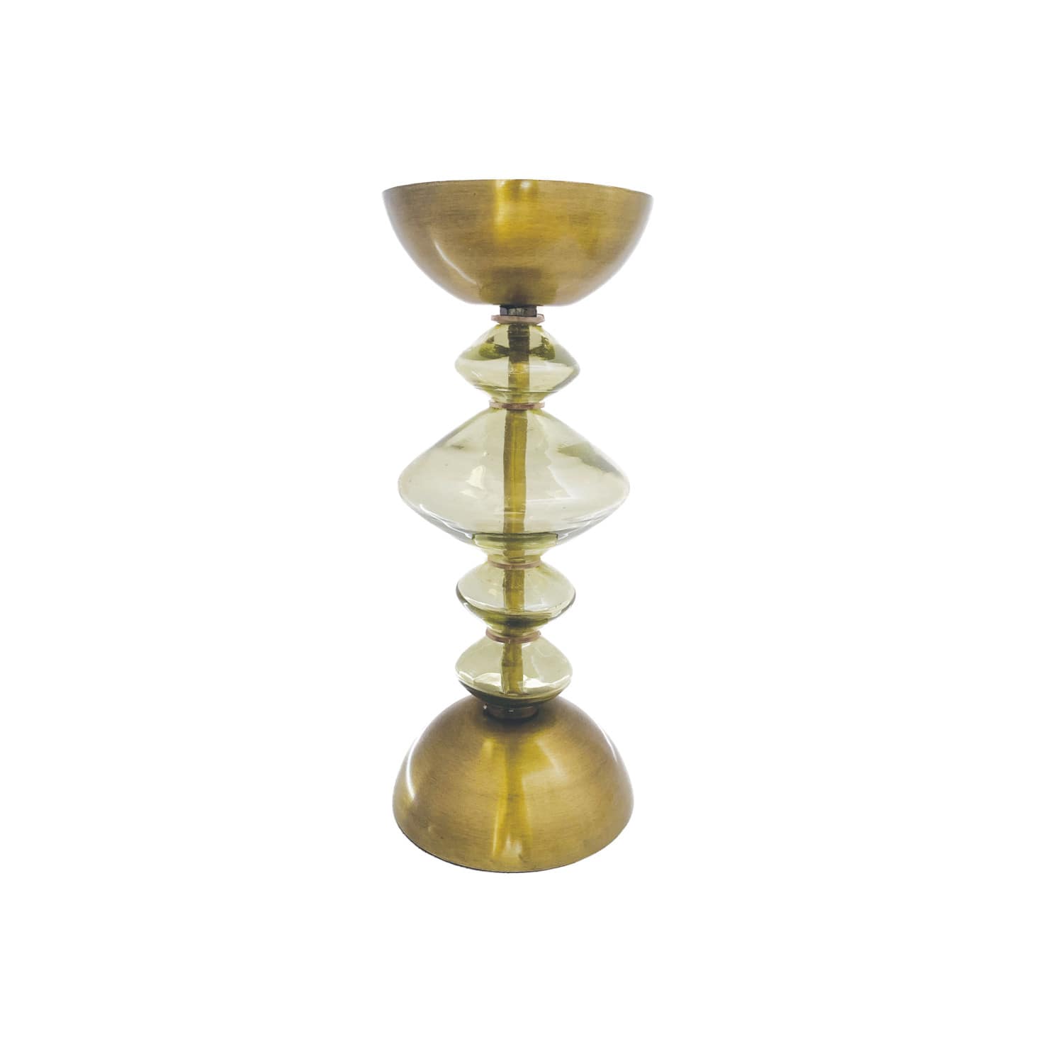 Hello Honey® Reclaimed Glass & Metal Decorative Pillar Candle Holder
