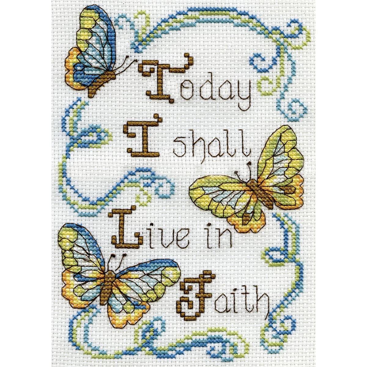 Design Works™ Live in Faith Mini Counted Cross Stitch Kit
