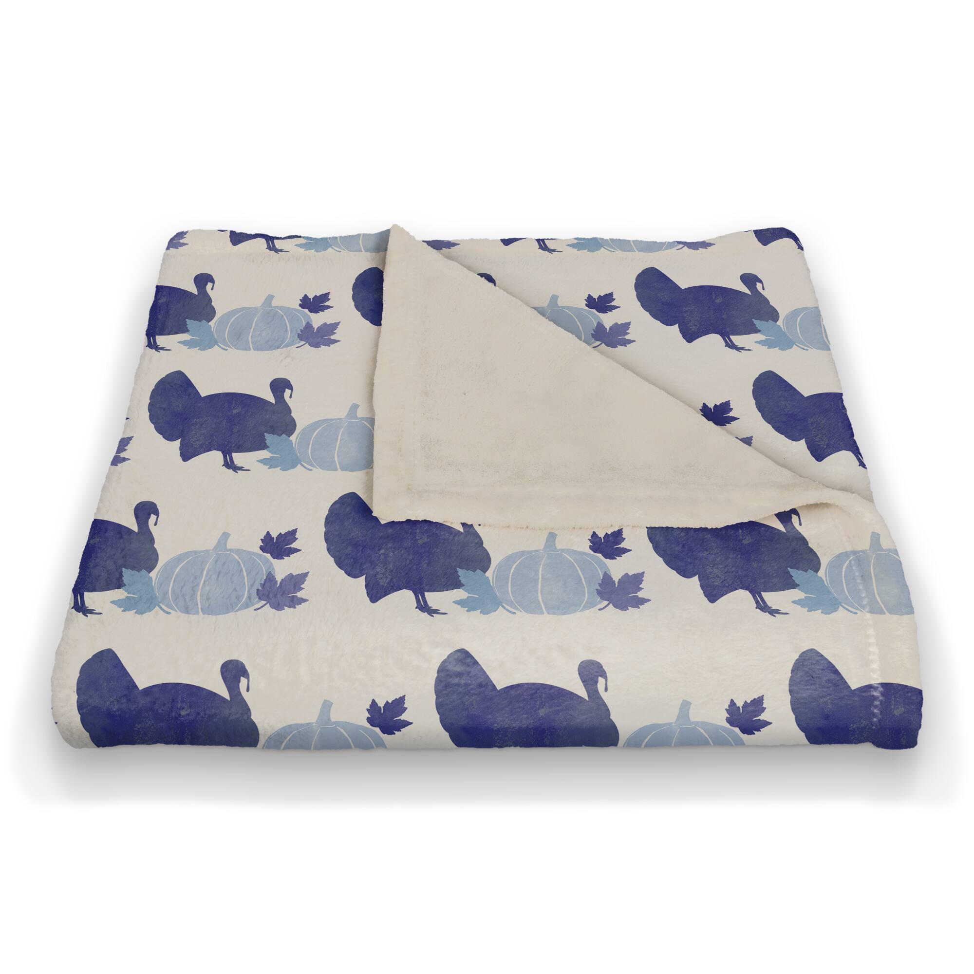 Blue Turkeys Coral Fleece Blanket