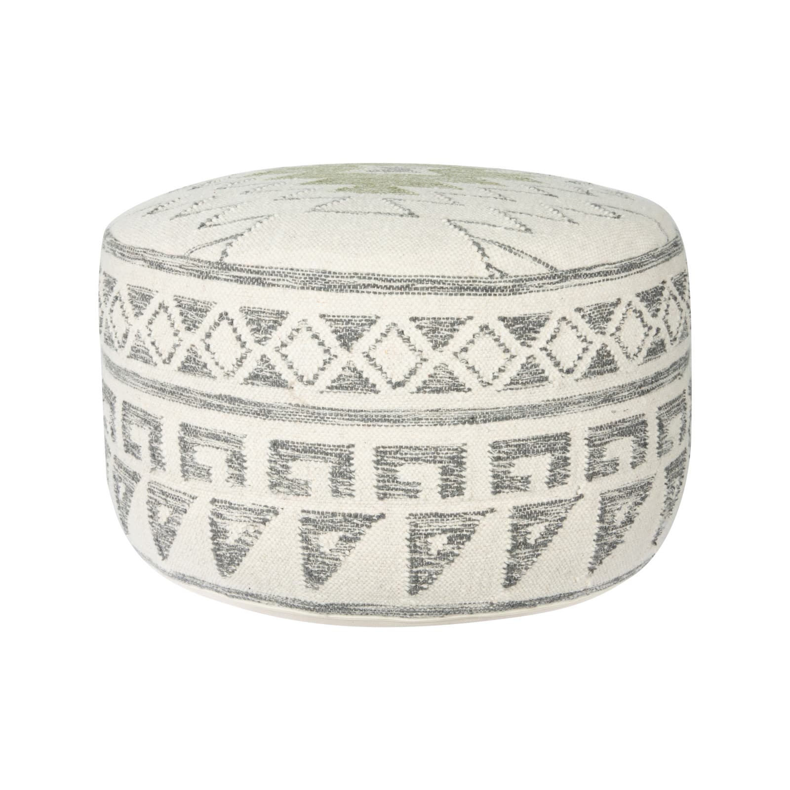 Hello Honey® 28'' Wool Blend Round Kilim Pouf