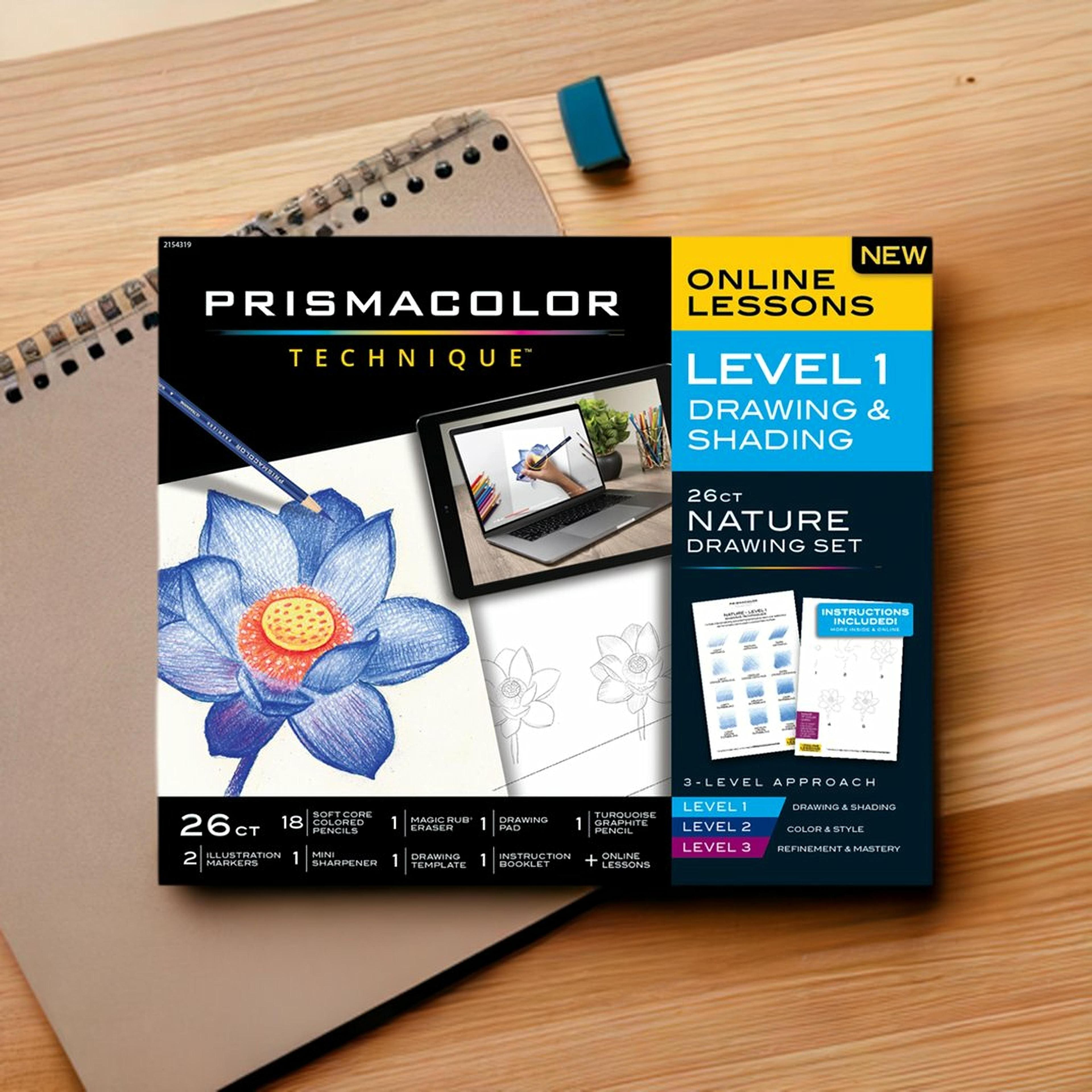 Prismacolor&#xAE; Technique&#x2122; Level 1 Drawing &#x26; Shading 26-Piece Nature Drawing Set