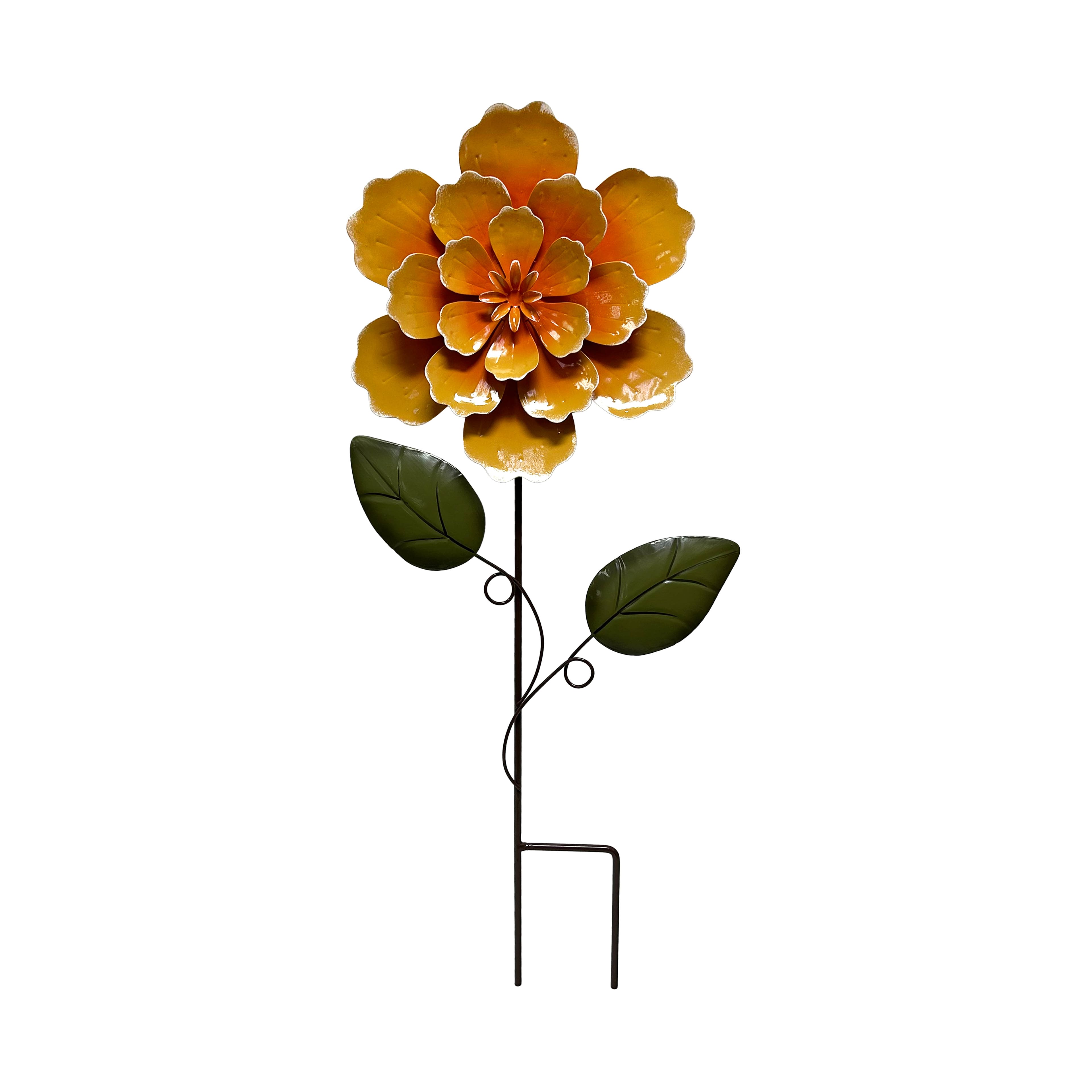 23&#x22; Orange Metal Flower Yard Stand by Ashland&#xAE;