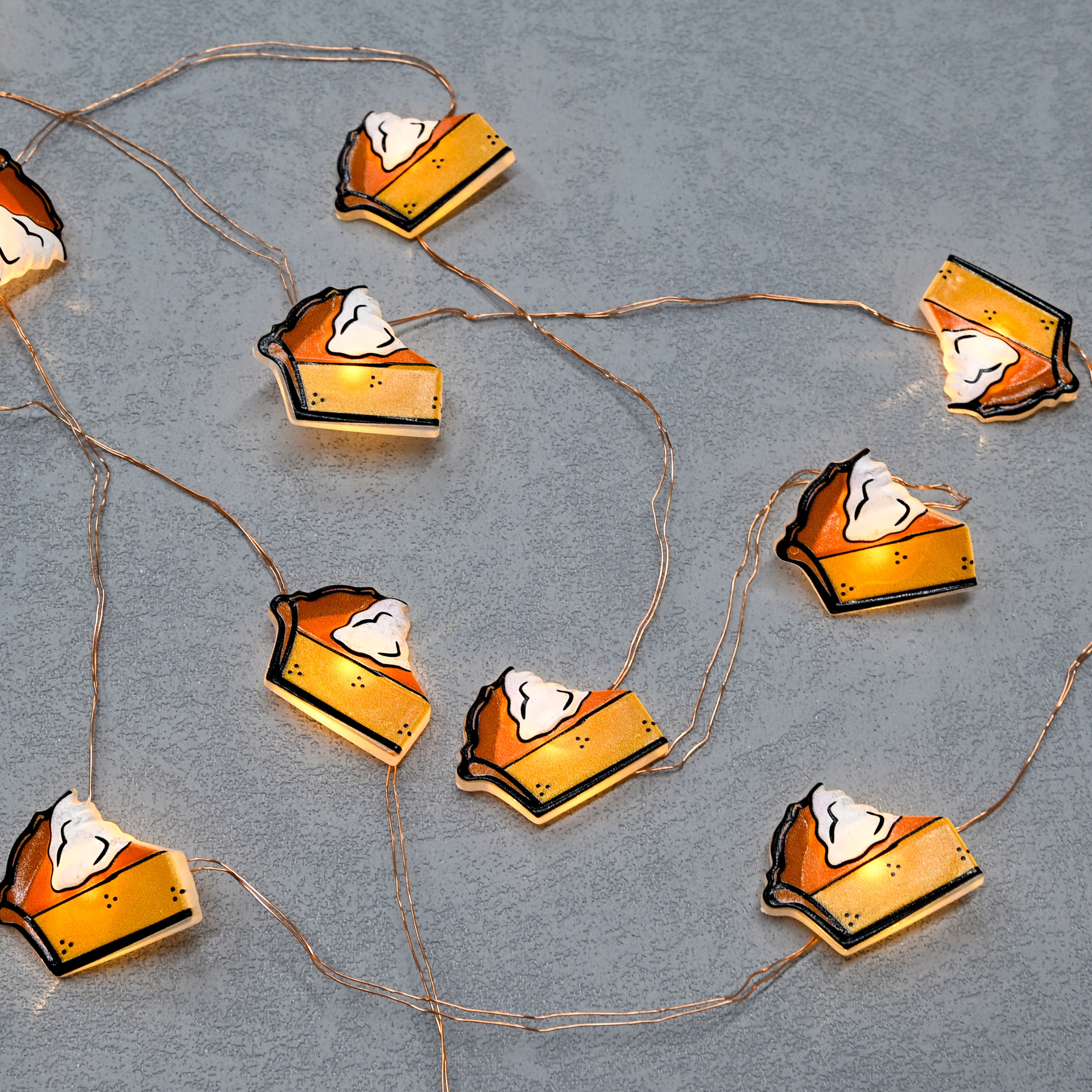 12ct. Warm White LED Pumpkin Pie Icon String Lights by Ashland®