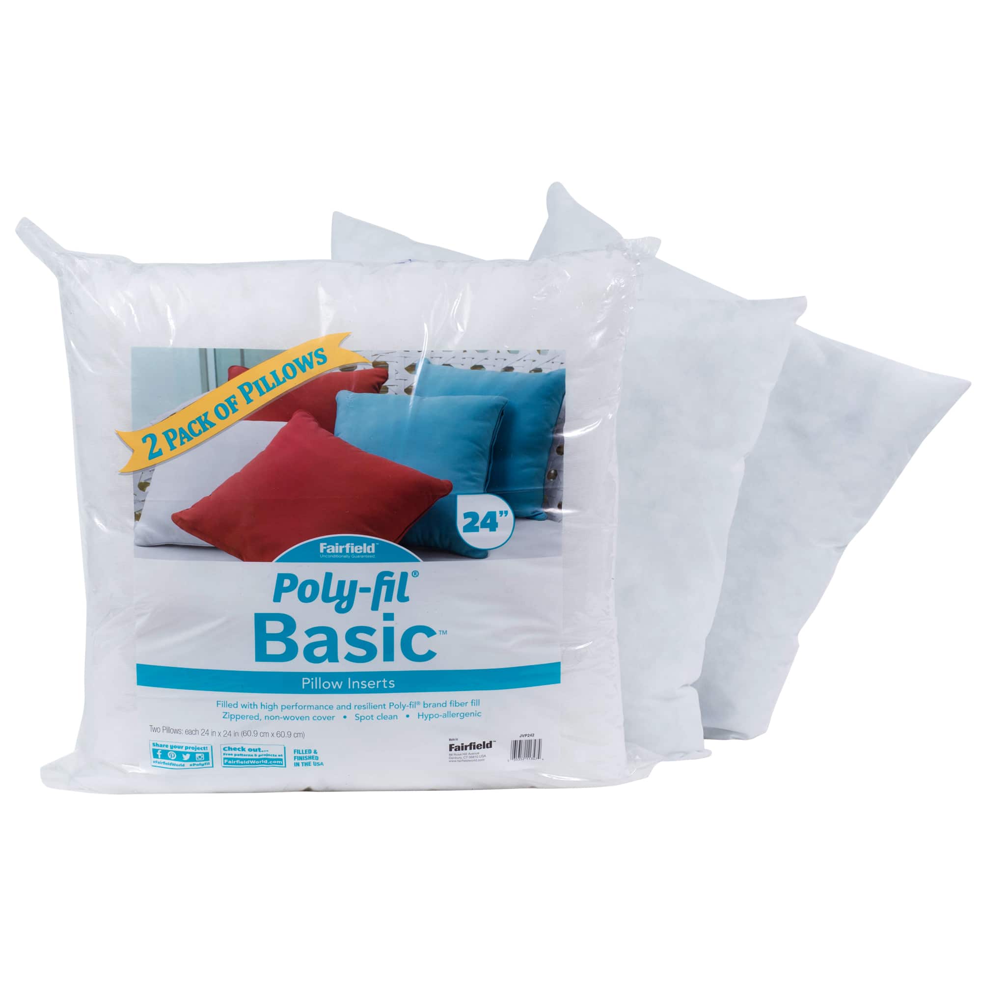 Poly-Fil® Basic™ 2ct. Pillow Inserts, 24" x 24"