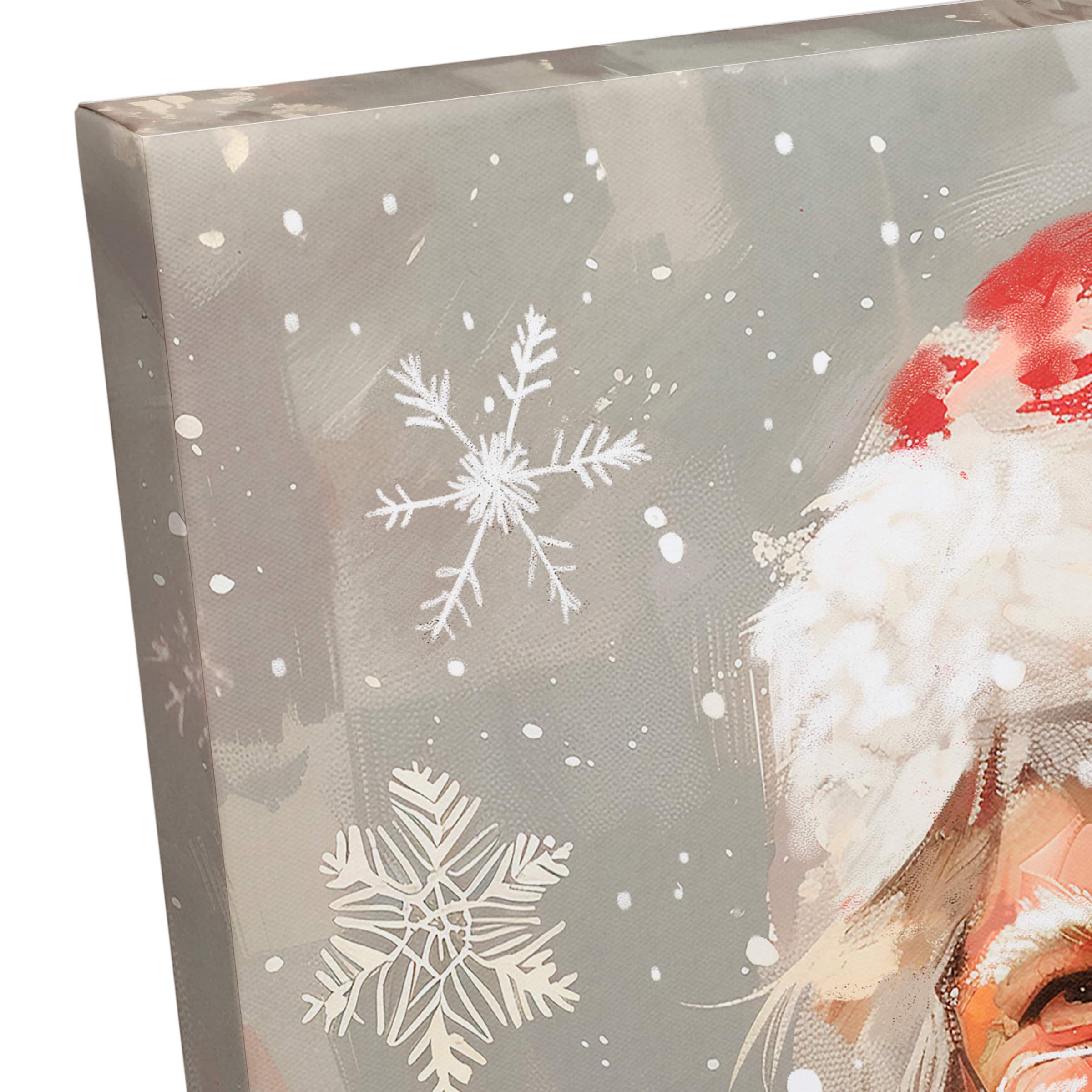 Happy Neutral Santa 24&#x22; x 24&#x22; Canvas Wall Art