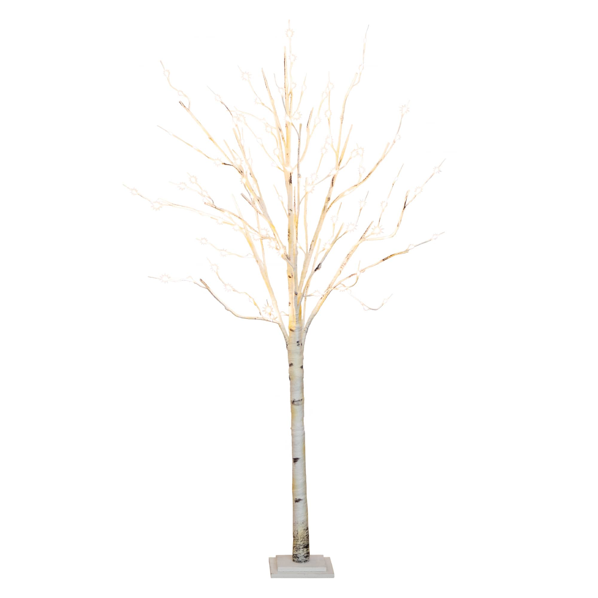 6ft. Pre-Lit White Birch Artificial Christmas Tree, Warm White LED Lights