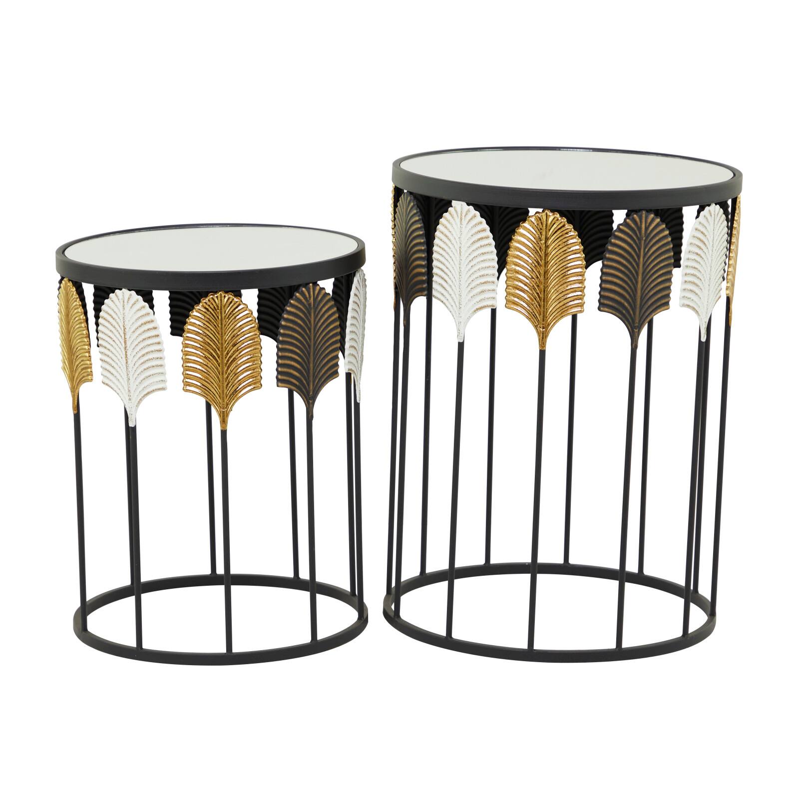 Black Metal Contemporary Accent Table Set