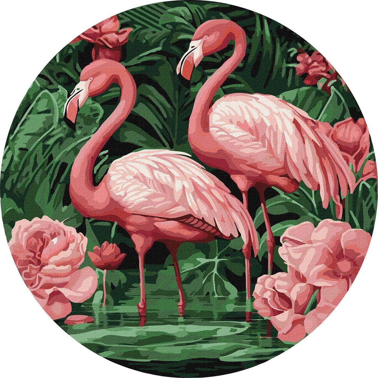 Ideyka Flamingos in Flowers Painting by Numbers Kit