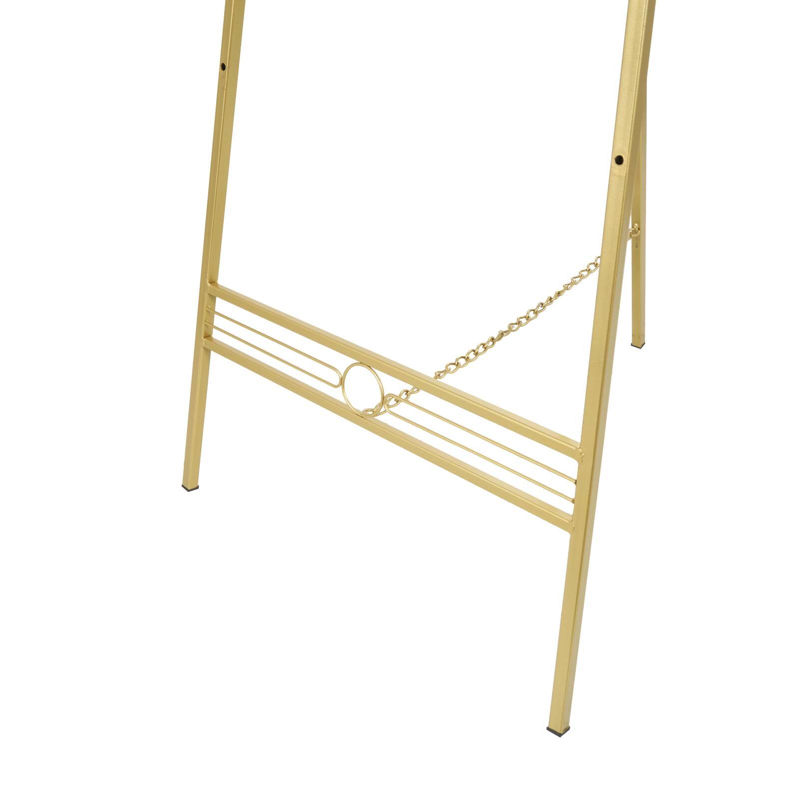 55.5&#x22; Gold Metal Geometric 3-Tier Display Easel
