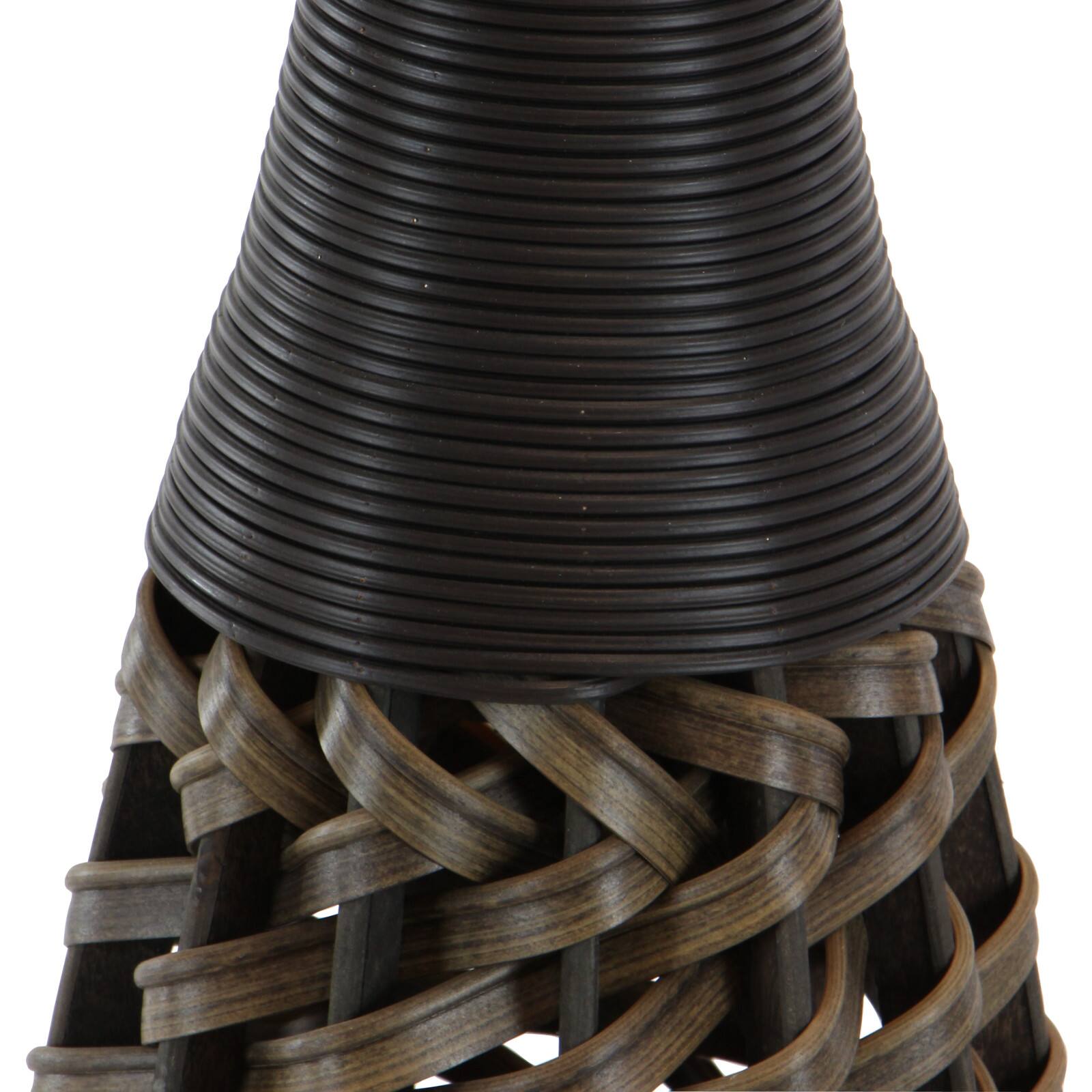 Brown Rattan Coastal Style Vase, 48" x 12" x 12"