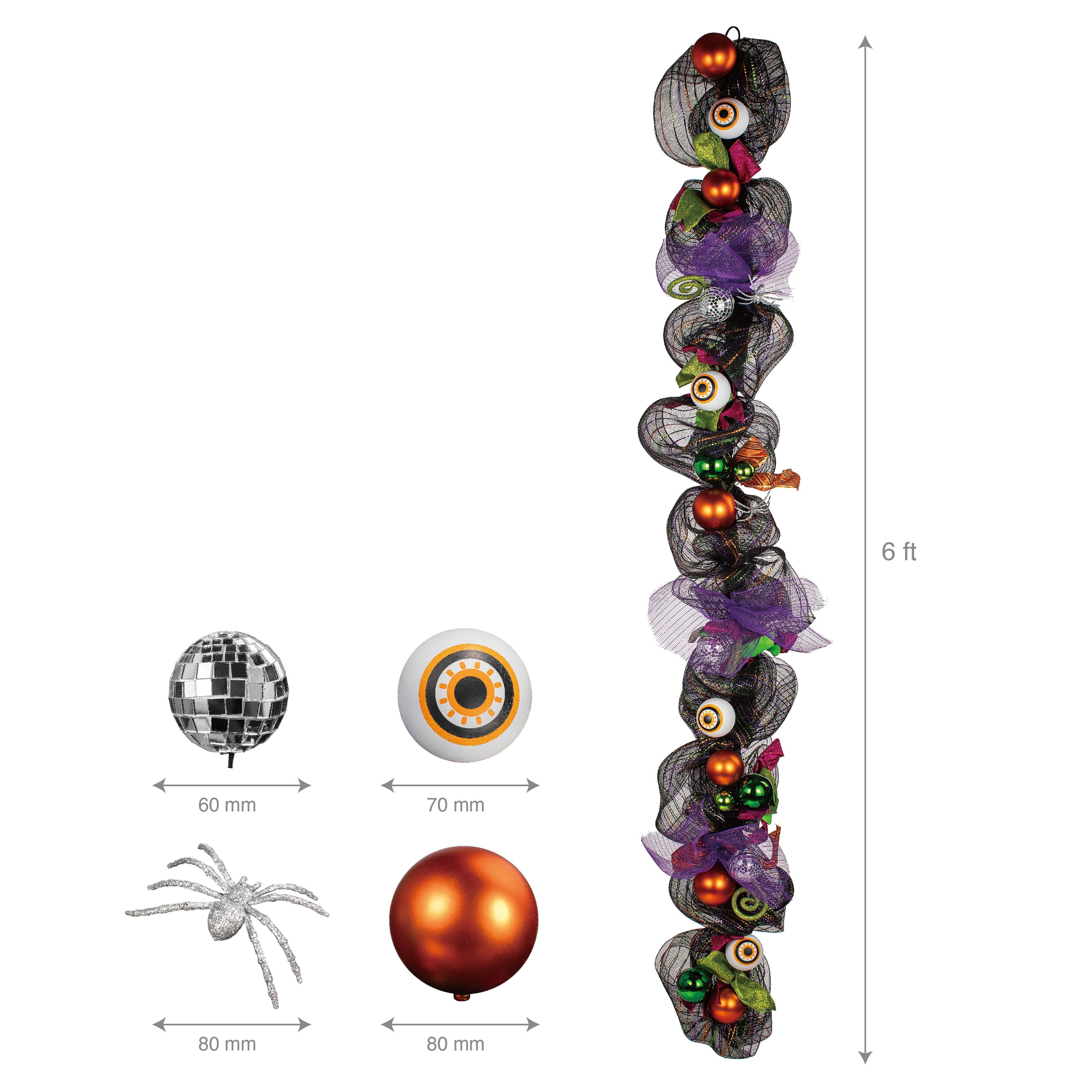6ft. Eyeball &#x26; Ornament Mesh Garland by Ashland&#xAE;
