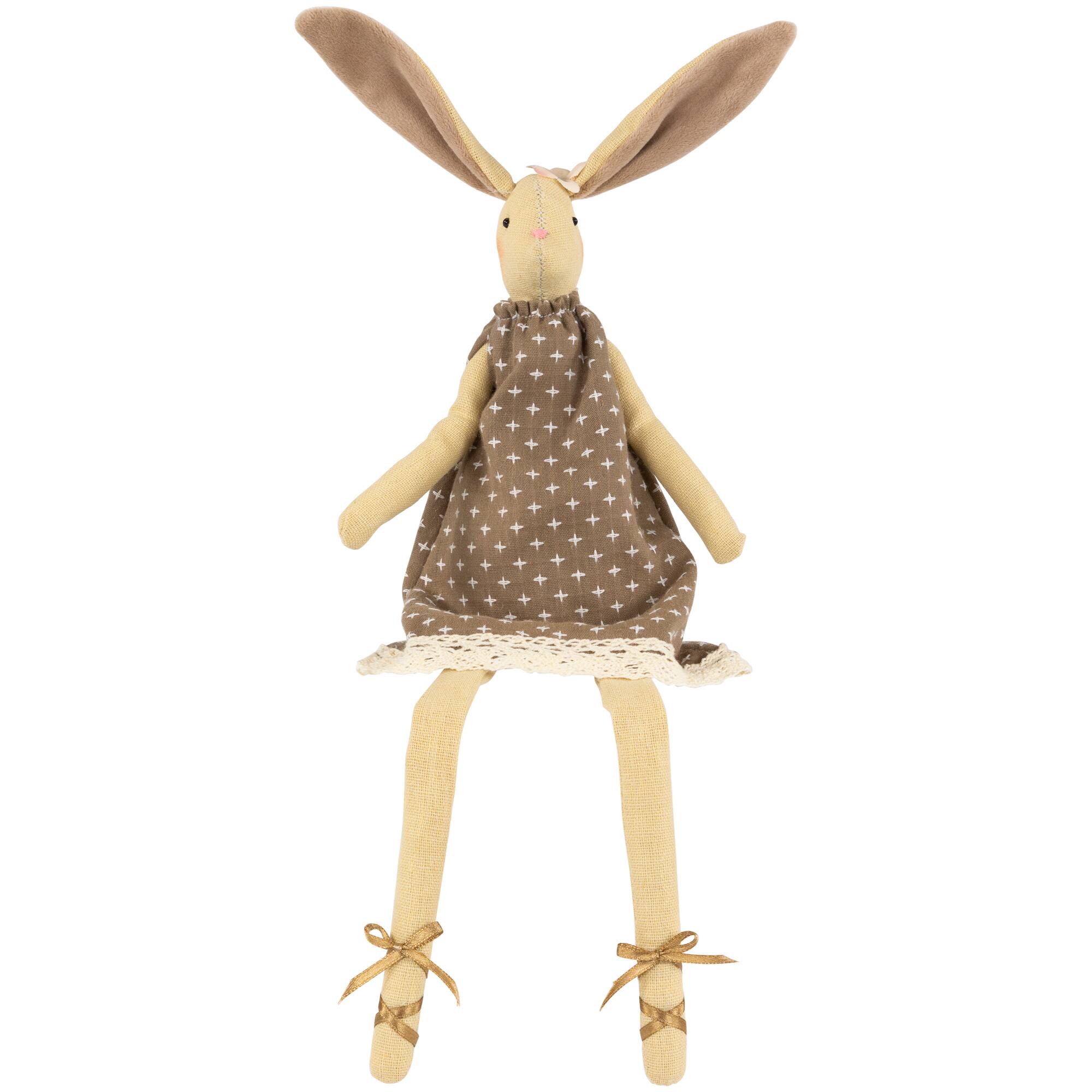 12&#x22; Long Legged Sitting Ballerina Girl Bunny Easter Figure