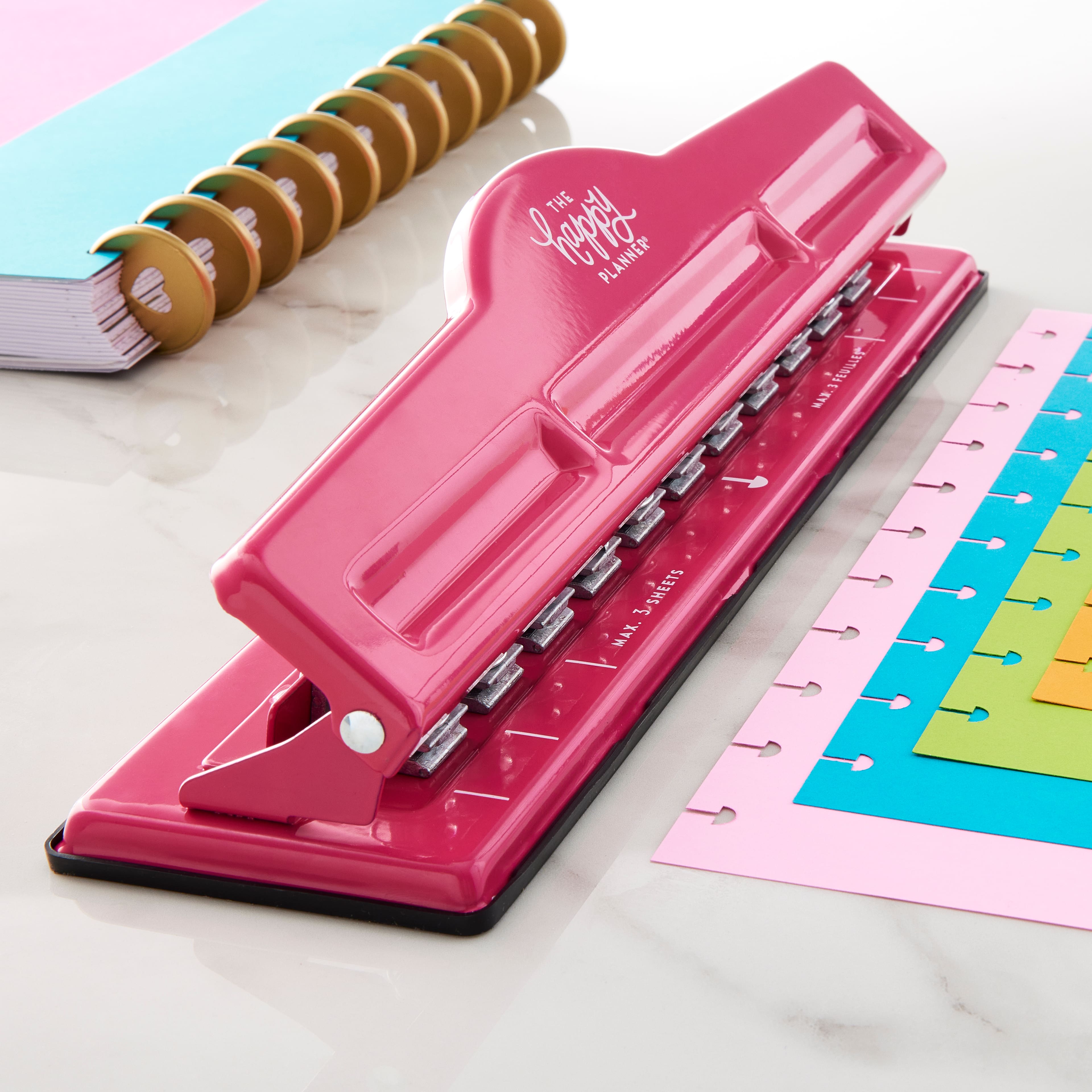 me & my BIG ideas Punch - The Happy Planner Scrapbooking Supplies - 9 Hole  Paper Punch For Disc-Bound Planners - Punch Your Own Paper To Include In