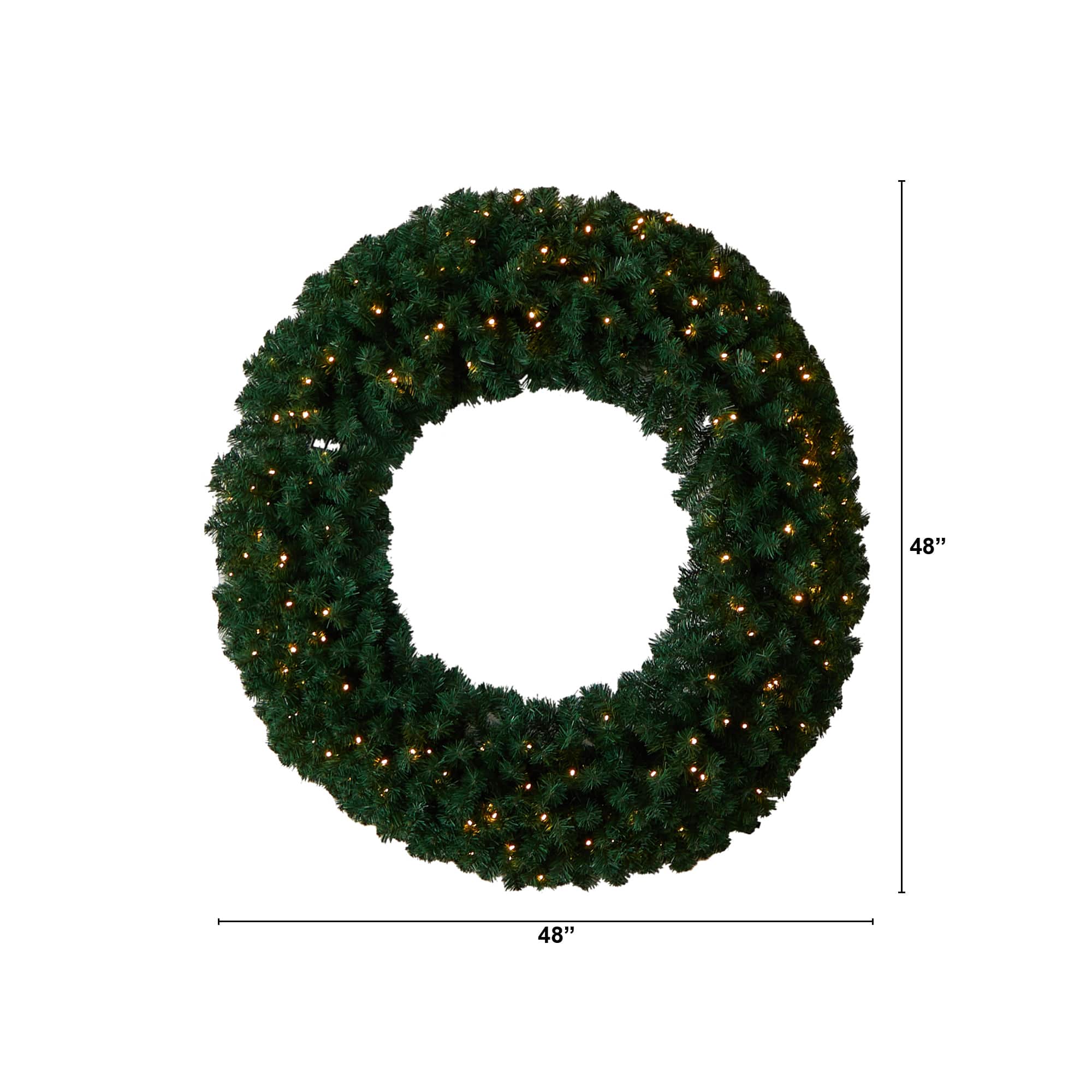 48" White LED Lights Artificial Christmas Wreath