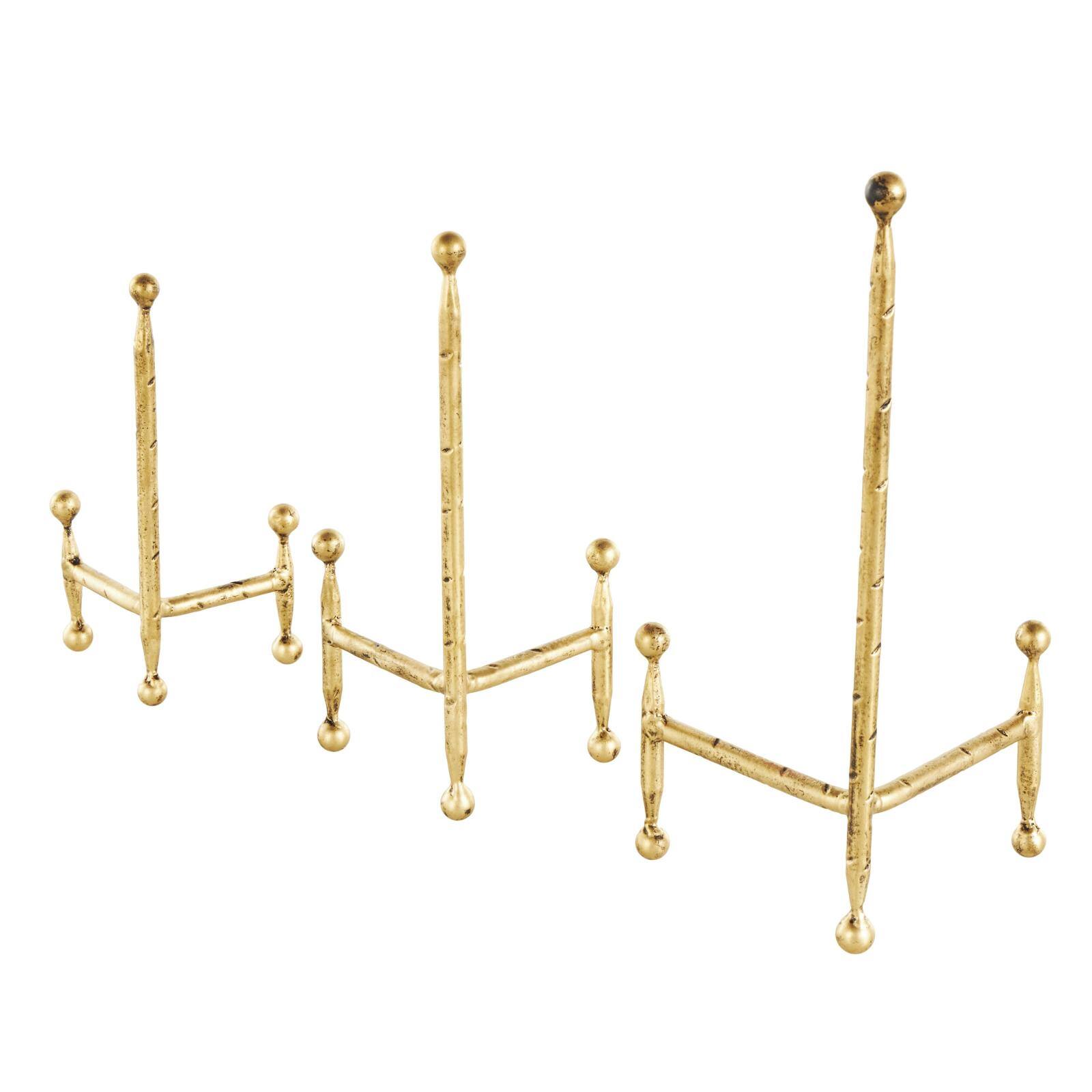 Gold Metal Slim Display Easel with Ball Accent Set