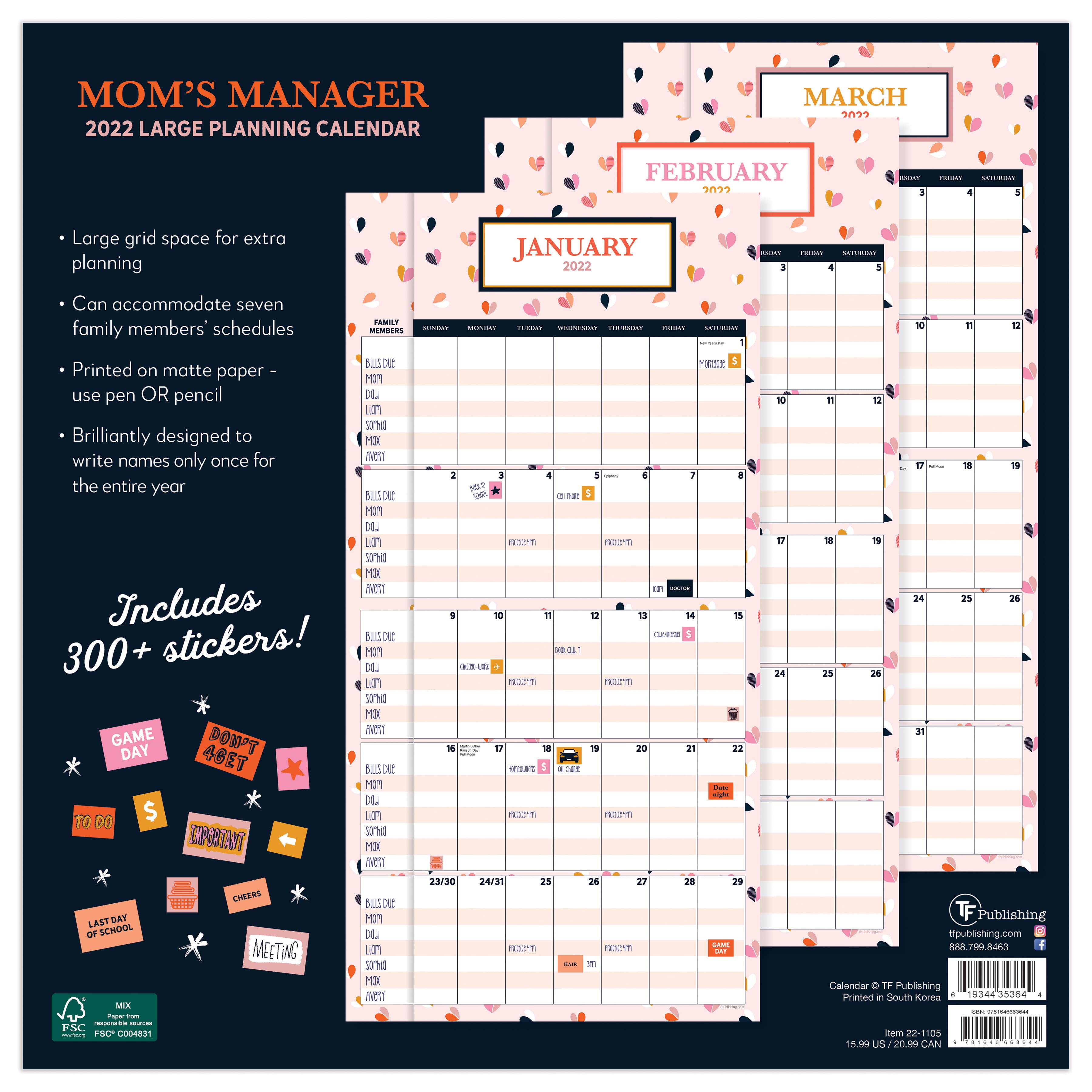 2022 Mom S Manager Wall Calendar Michaels 2022 Moms Manager Wall Calendar