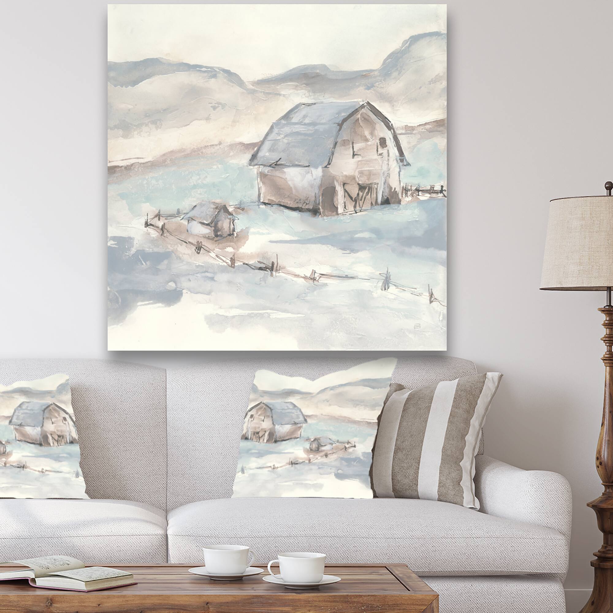 Designart - Farmhouse Barn Grey IV - Modern Farmhouse Premium Canvas Wall Art