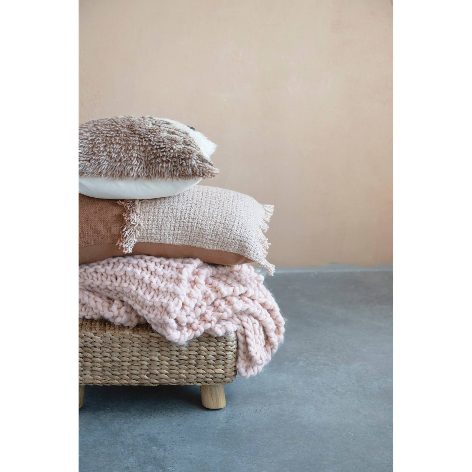 Hello Honey® Geometric Brown Tufted New Zealand Wool Pillow