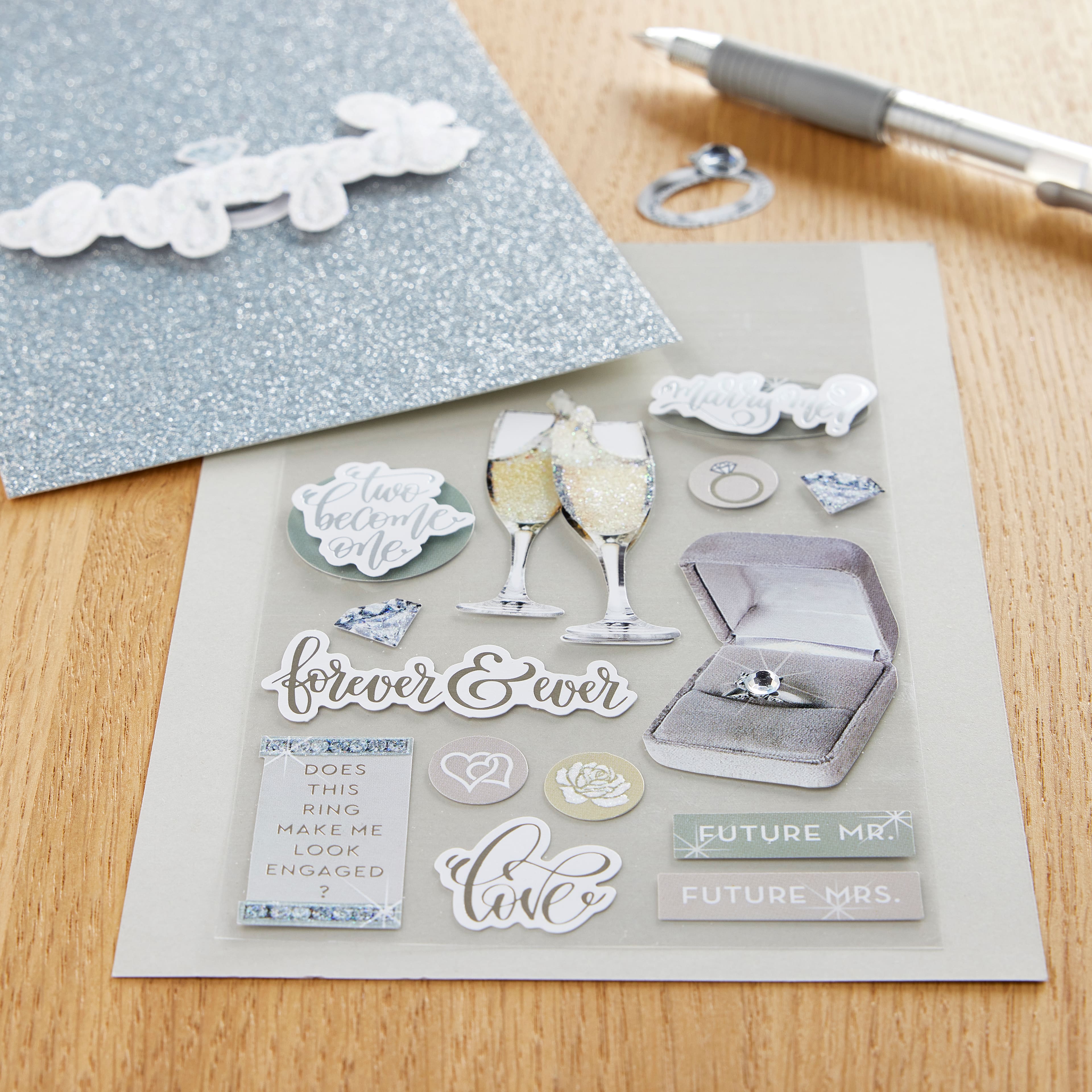 12 Pack: Engaged Stickers by Recollections™