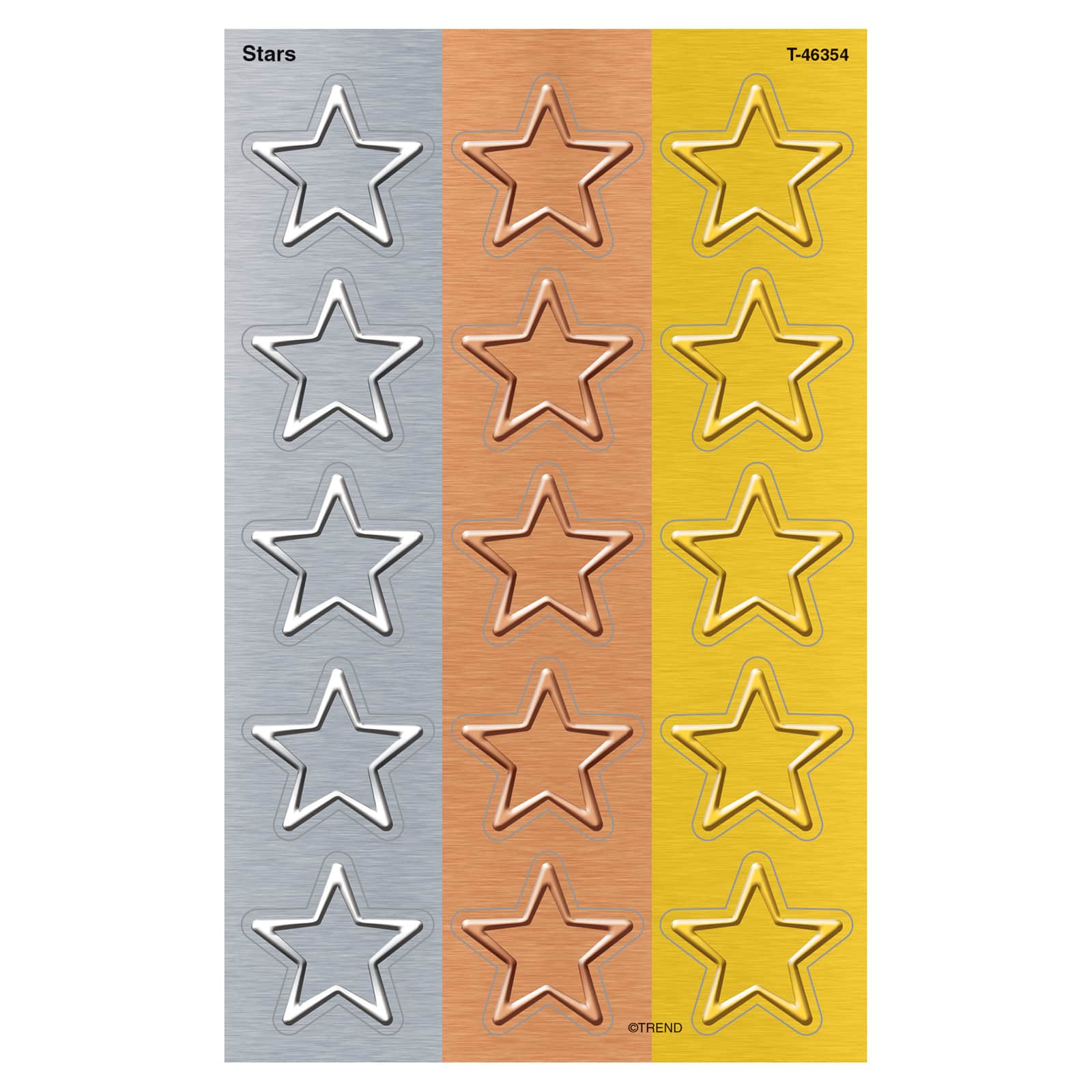 Trend Enterprises® I Heart Metal Stars superShapes Stickers, 6 Packs of 120