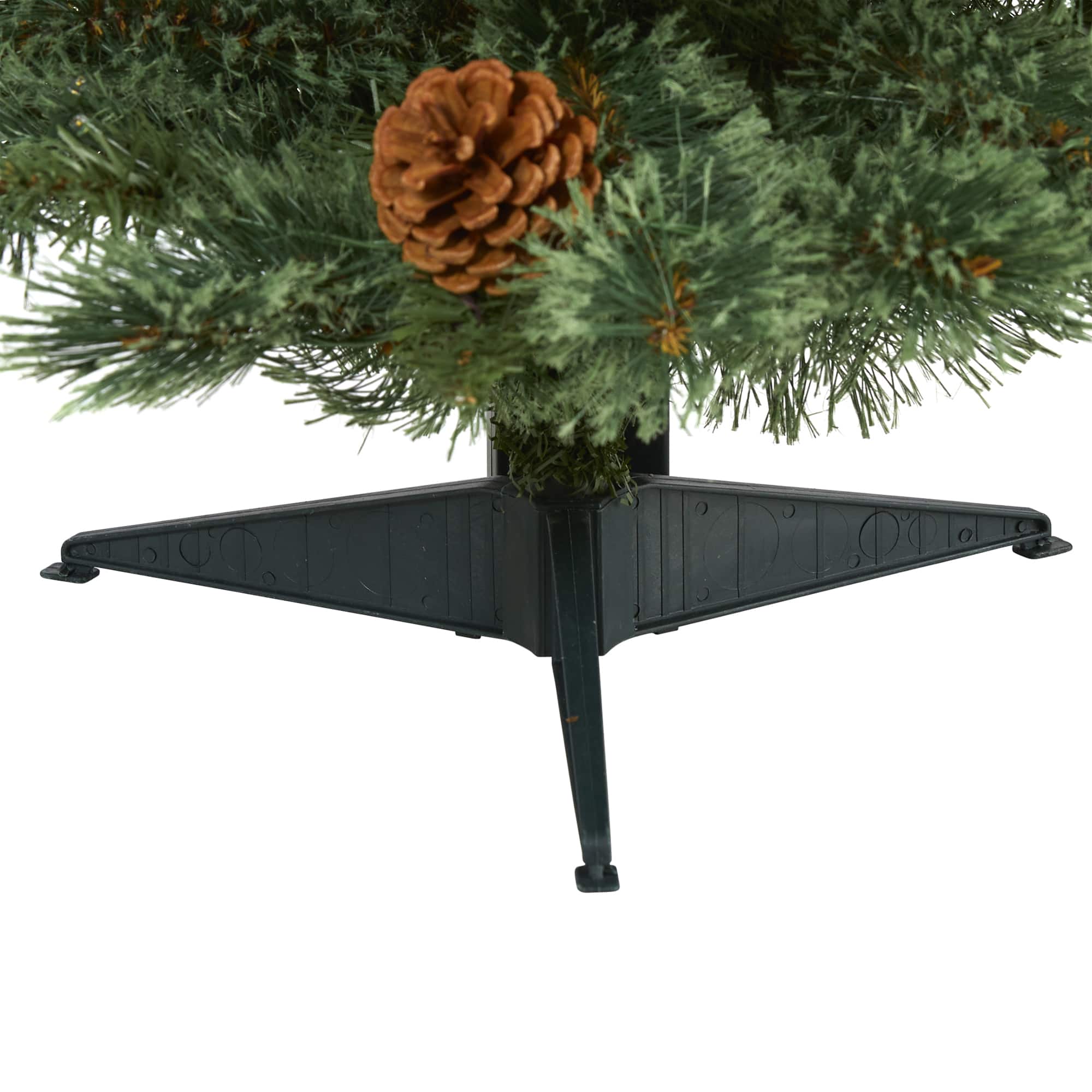 3ft. Pre-Lit White Mountain Pine &#x26; Pinecones Artificial Christmas Tree with Clear LED Lights