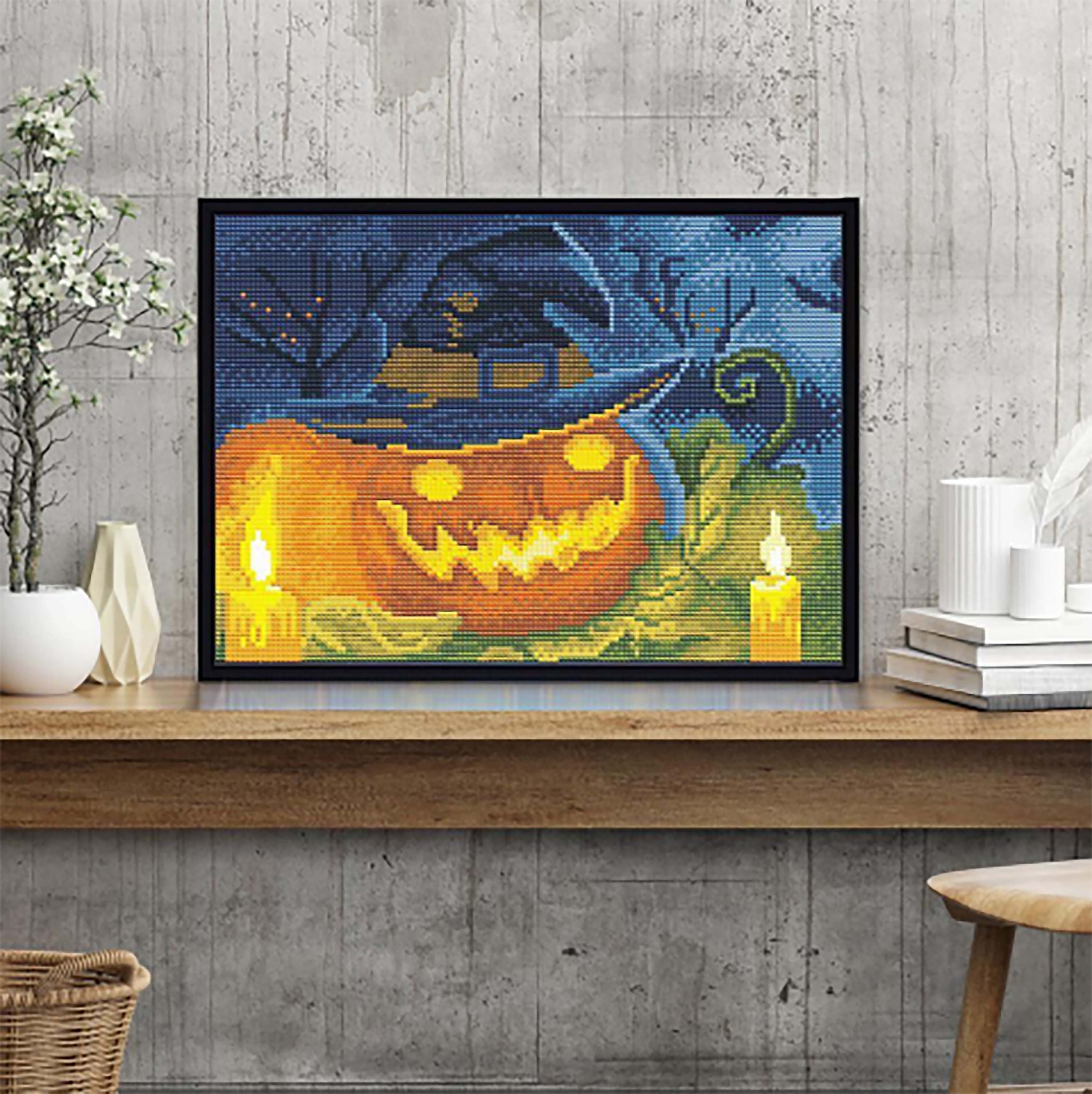 Sparkly Selections Pumpkin and Candles Glow in the Dark Diamond Art Kit