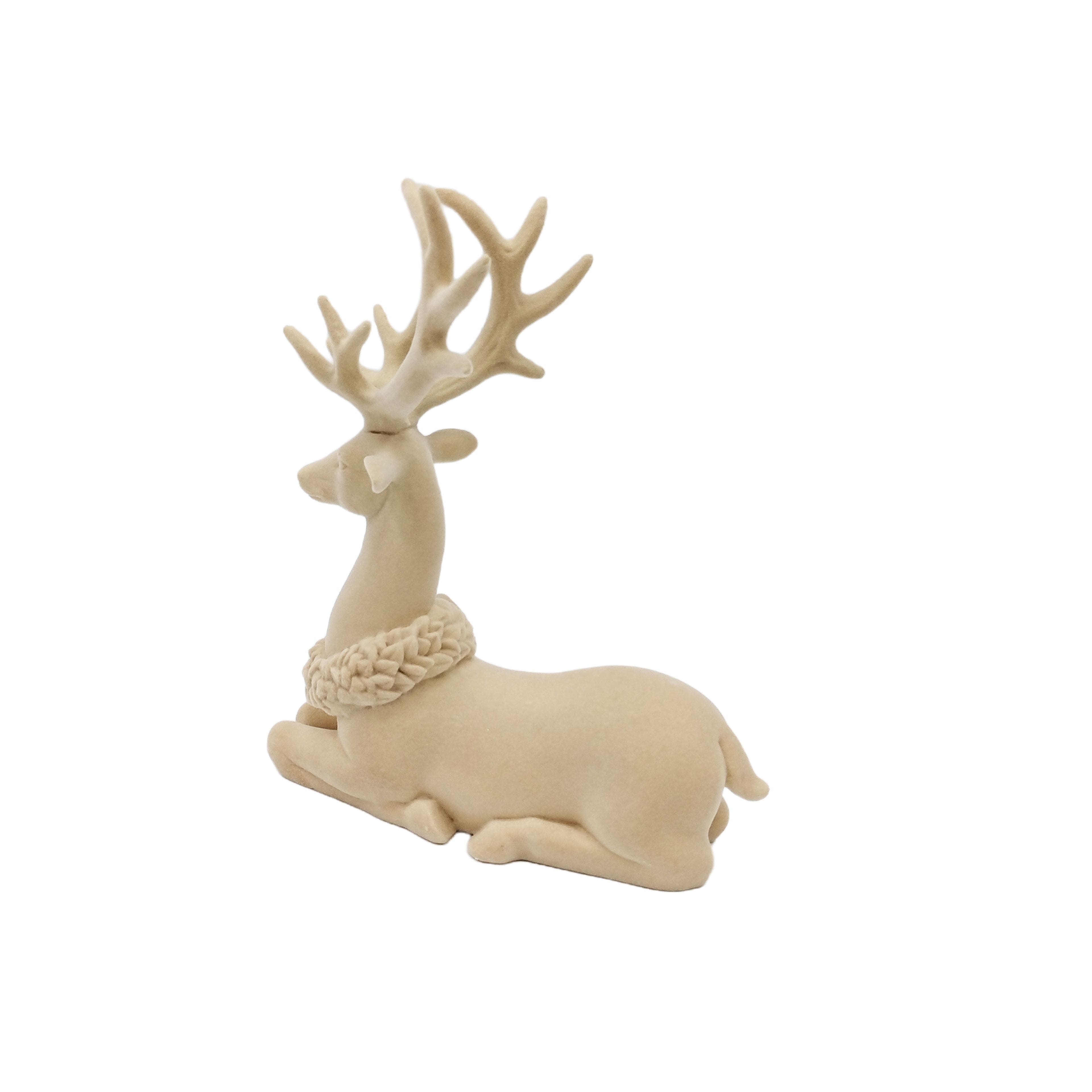 9&#x22; Flocked Deer D&#xE9;cor by Ashland&#xAE;
