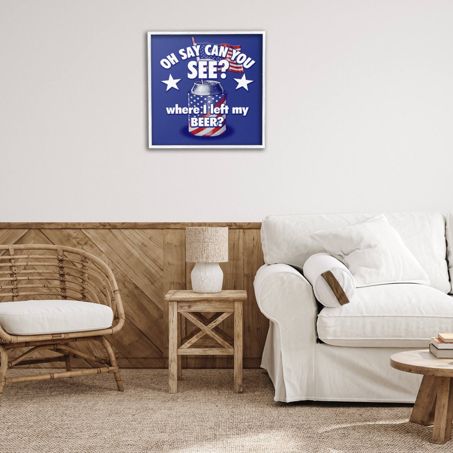 Stupell Industries Funny Patriotic Beer Framed Giclee Art