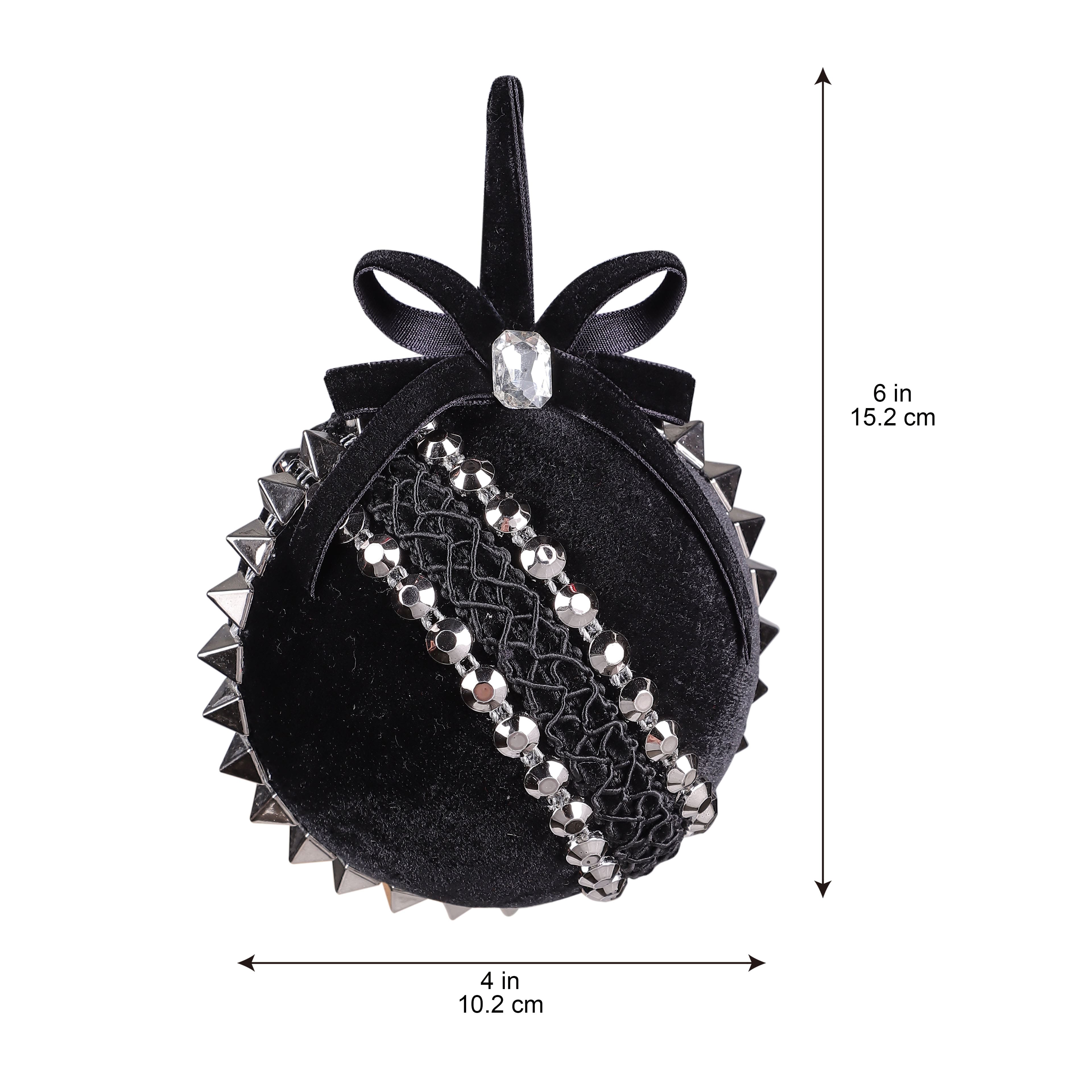 4.25&#x22; Spikes with Bow Fabric Ornament by Ashland&#xAE;