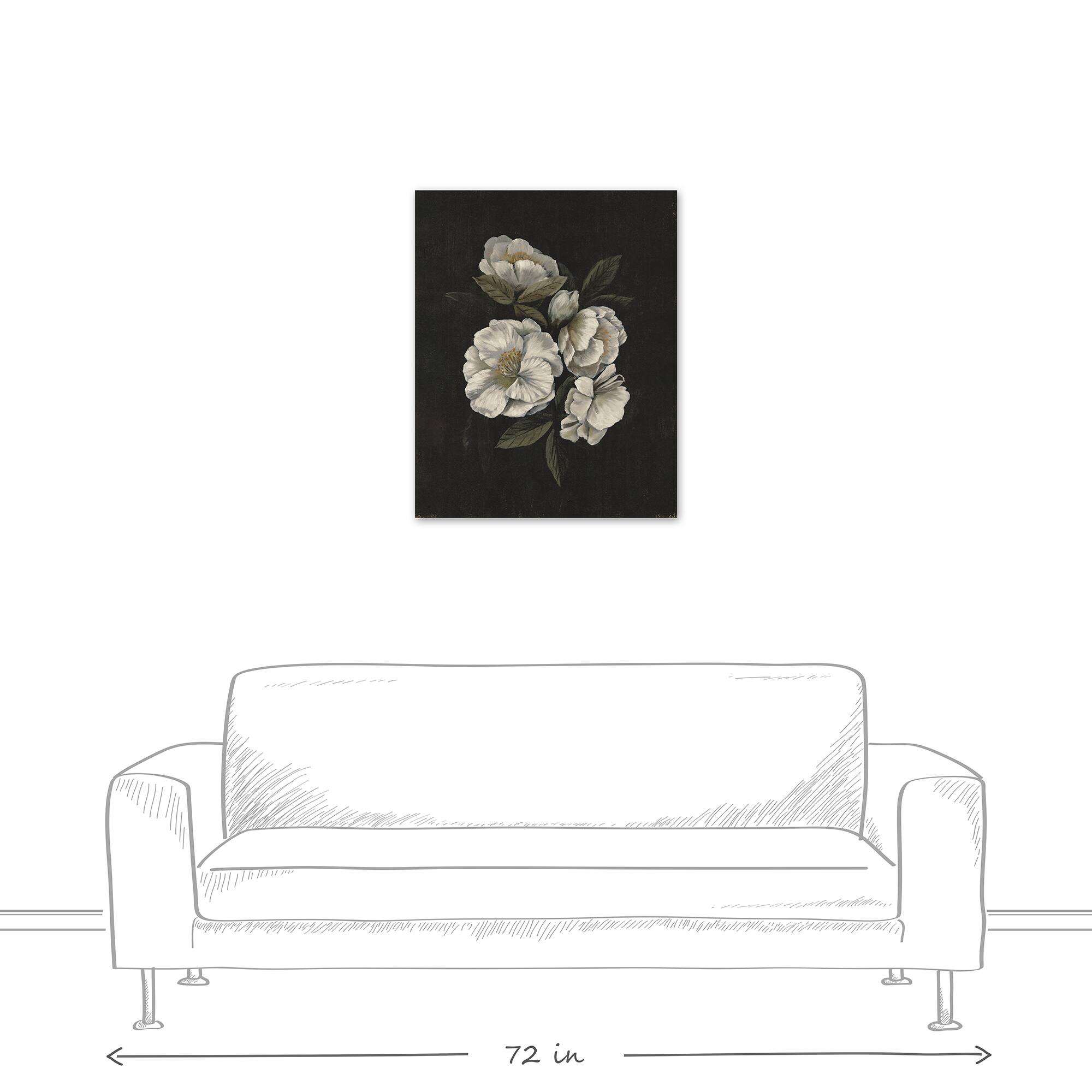 Dark Mood Antique Floral 24" x 30" Canvas Wall Art