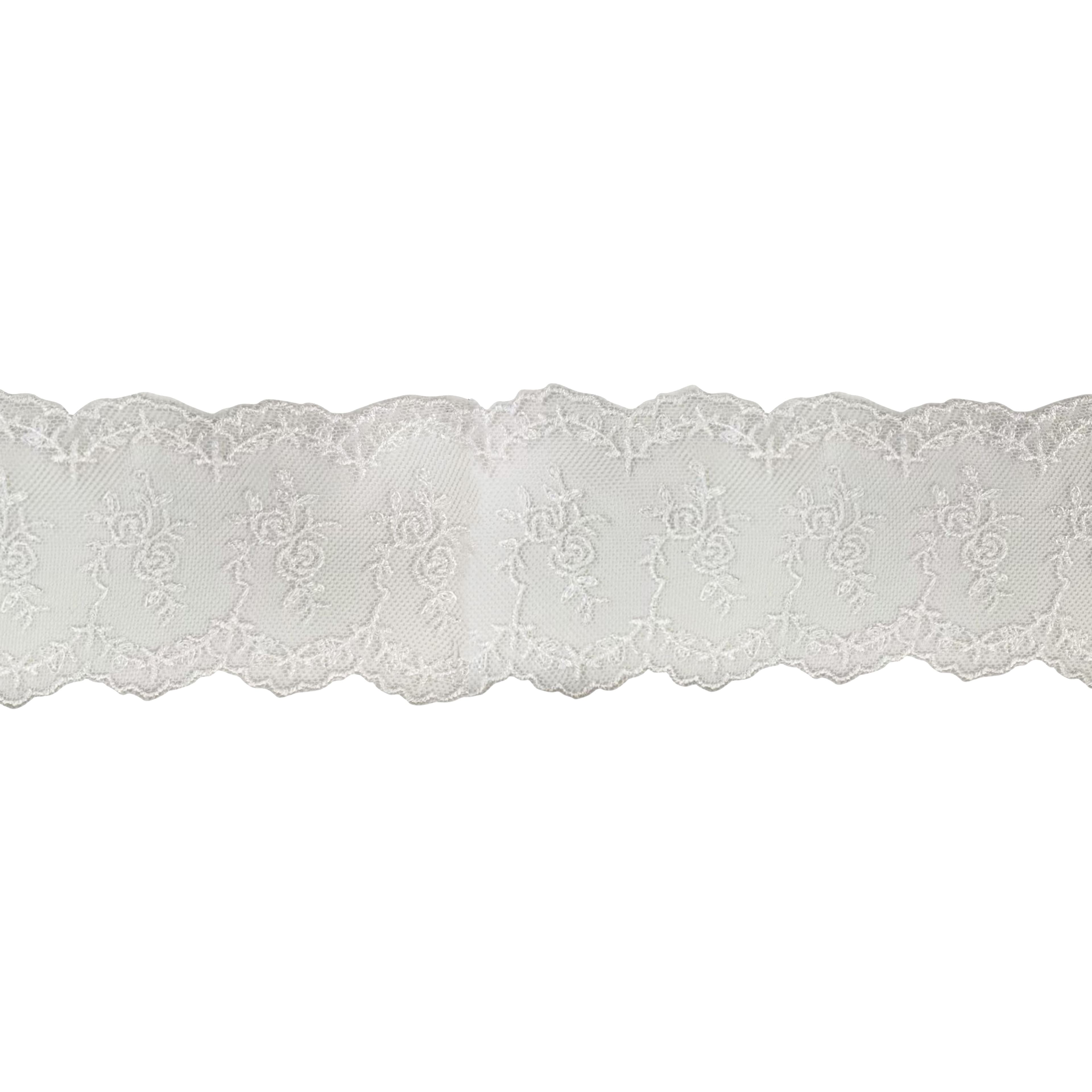 2.5&#x22; White Embroidered Floral Lace Trim by Celebrate It&#xAE;