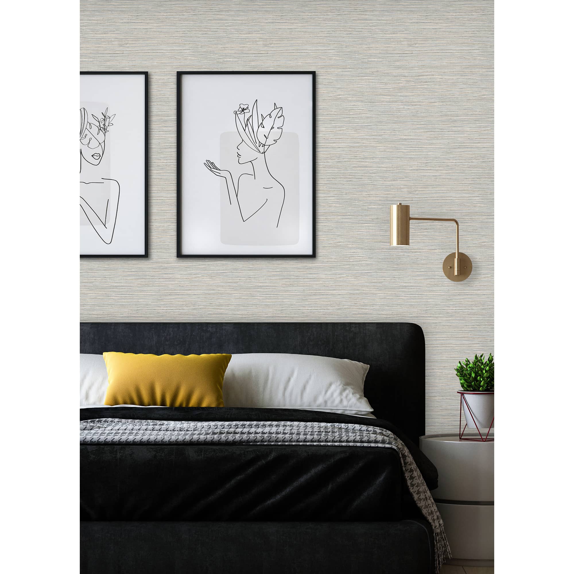 RoomMates Dimensional Grasscloth Peel & Stick Wallpaper