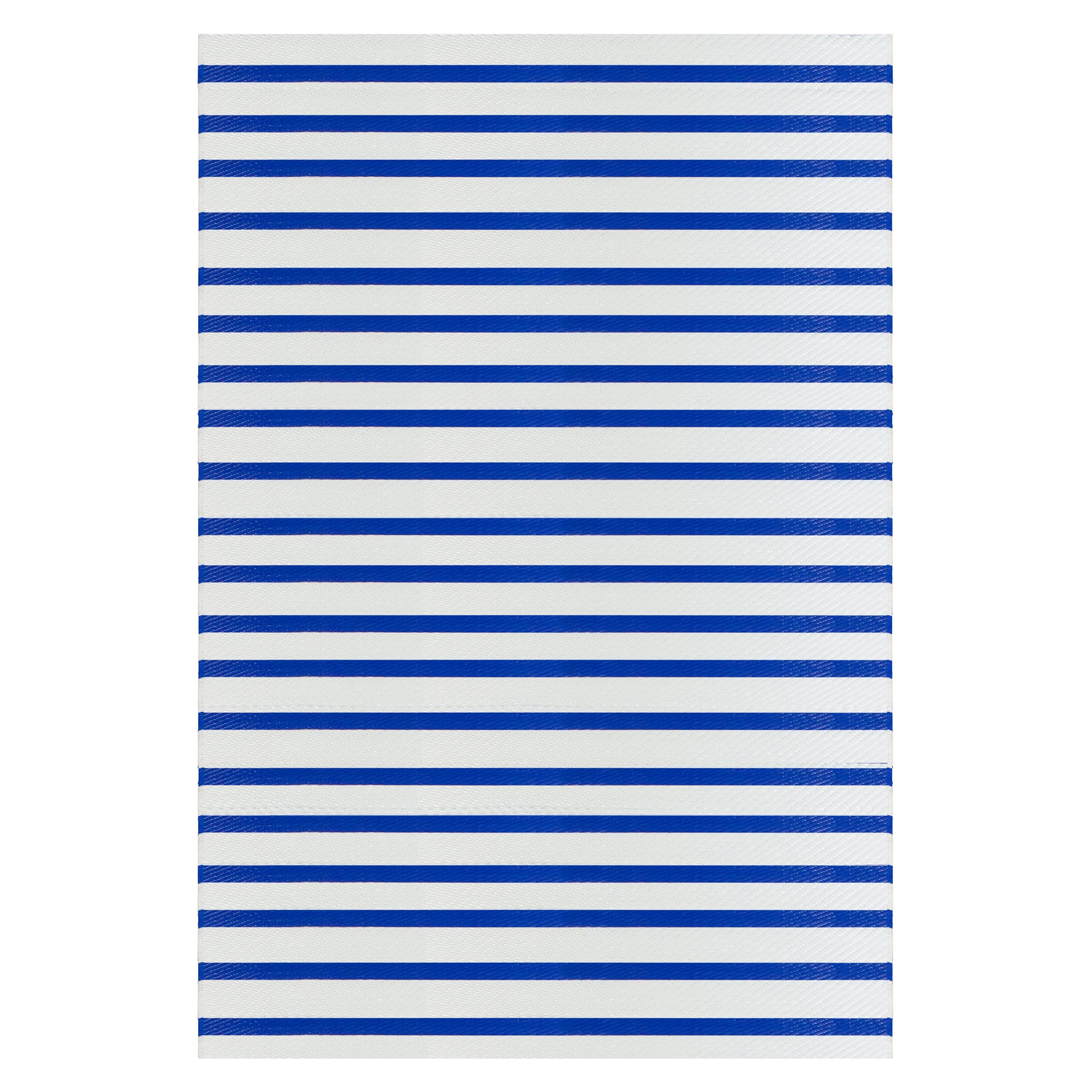 Blue &#x26; White Striped Rectangular Outdoor Area Rug, 4ft. x 6ft.