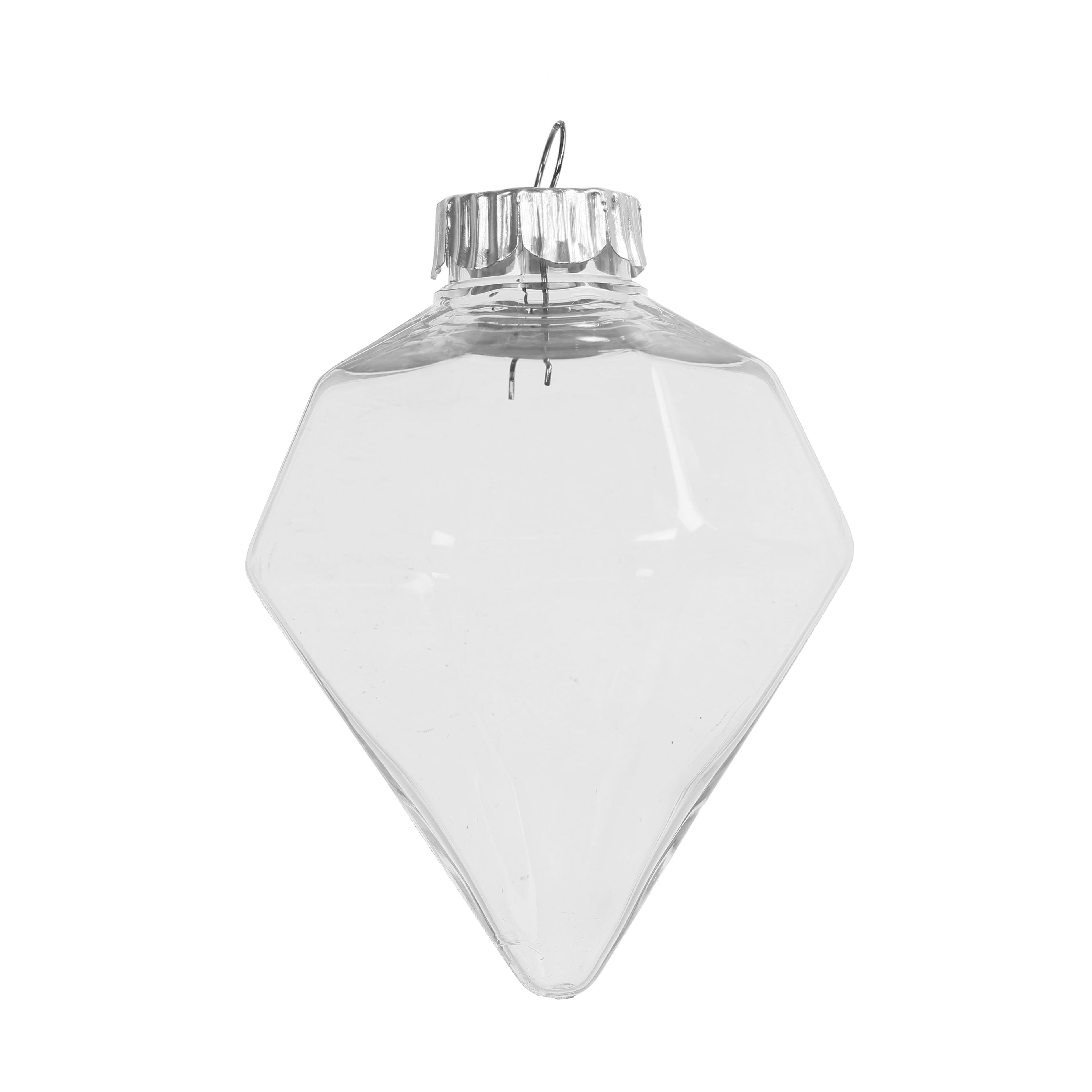 4.25&#x22; DIY Clear Plastic Diamond Ornaments, 4ct. by Make Market&#xAE;