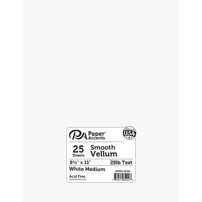 PA Paper™ Accents White Medium 29lb. Smooth Vellum Paper Pad, 8.5