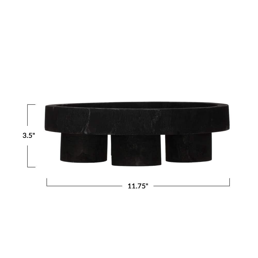 Hello Honey&#xAE; 12&#x22; Paulownia Wood Dessert Pedestal Tray