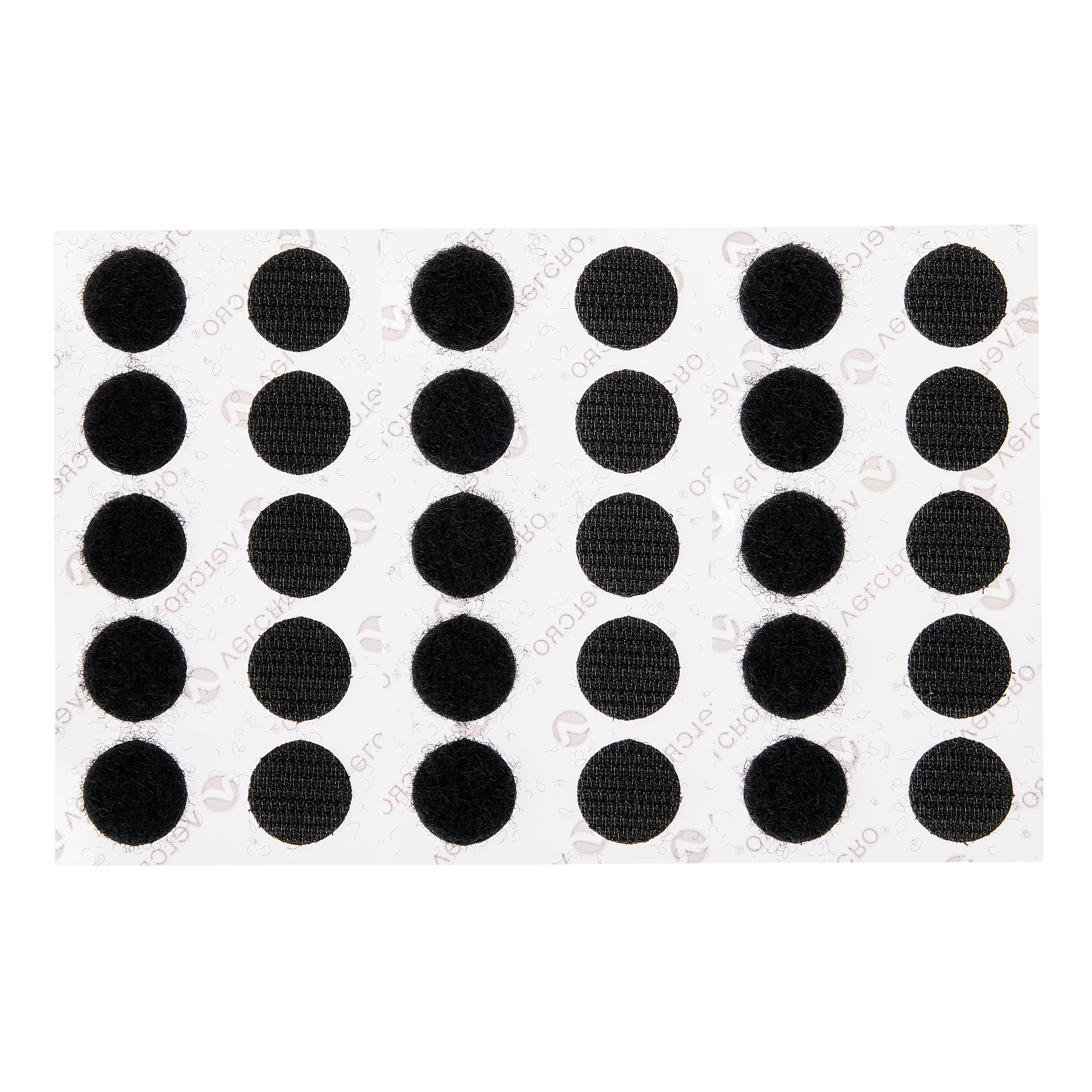 22mm VELCRO® Dots Black & White Self Adhessive Coins HOOK and LOOP 