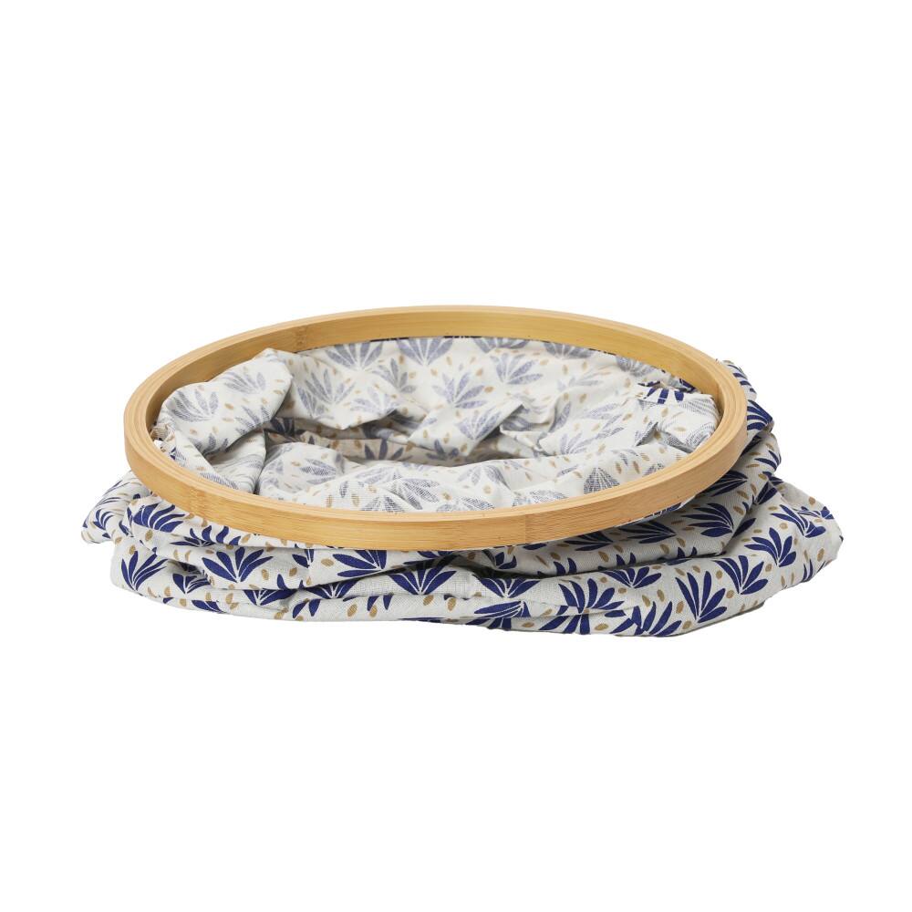 Household Essentials Krush Bamboo Rimmed Hamper (Round, Blue)