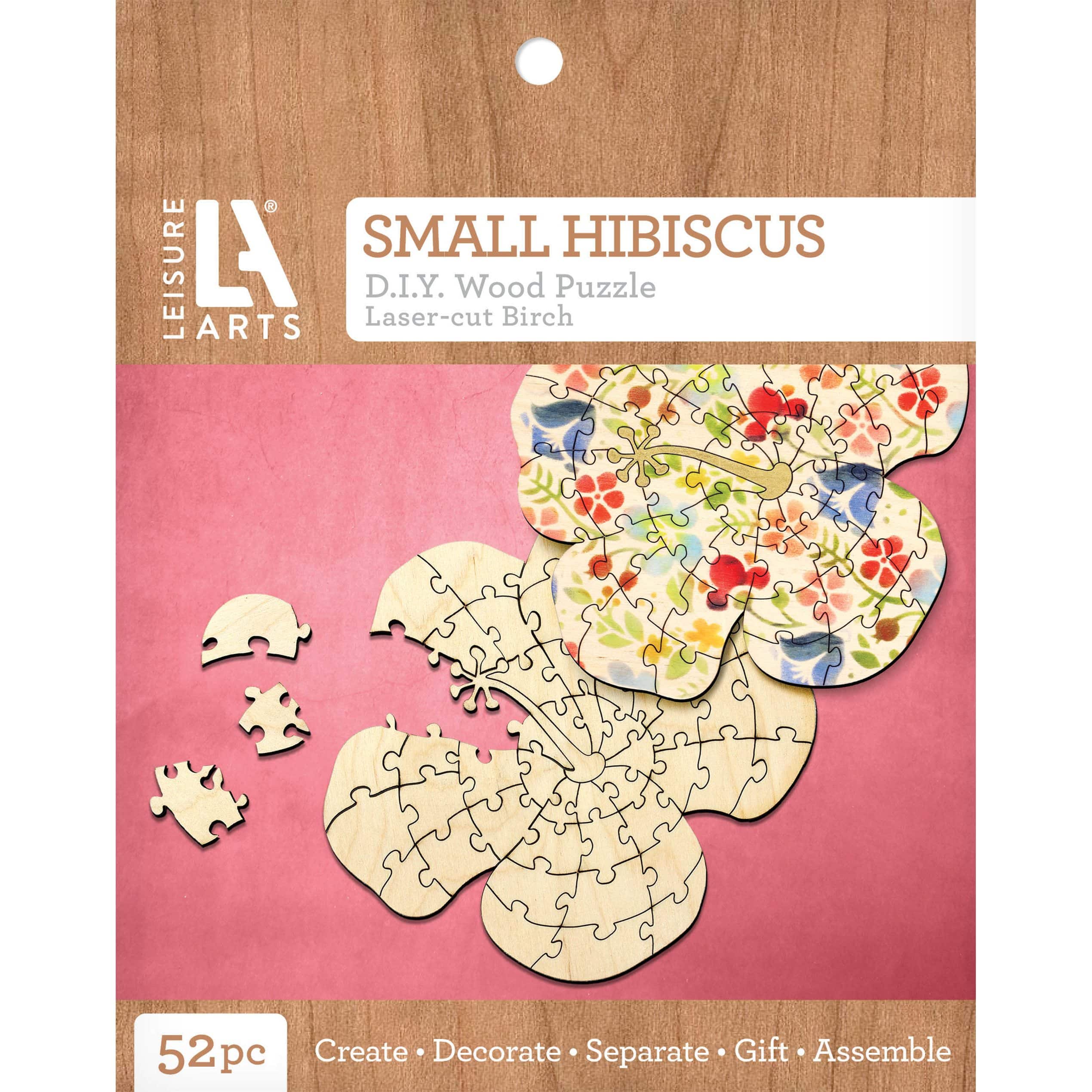 Leisure Arts&#xAE; Small Hibiscus D.I.Y. Wood Puzzle