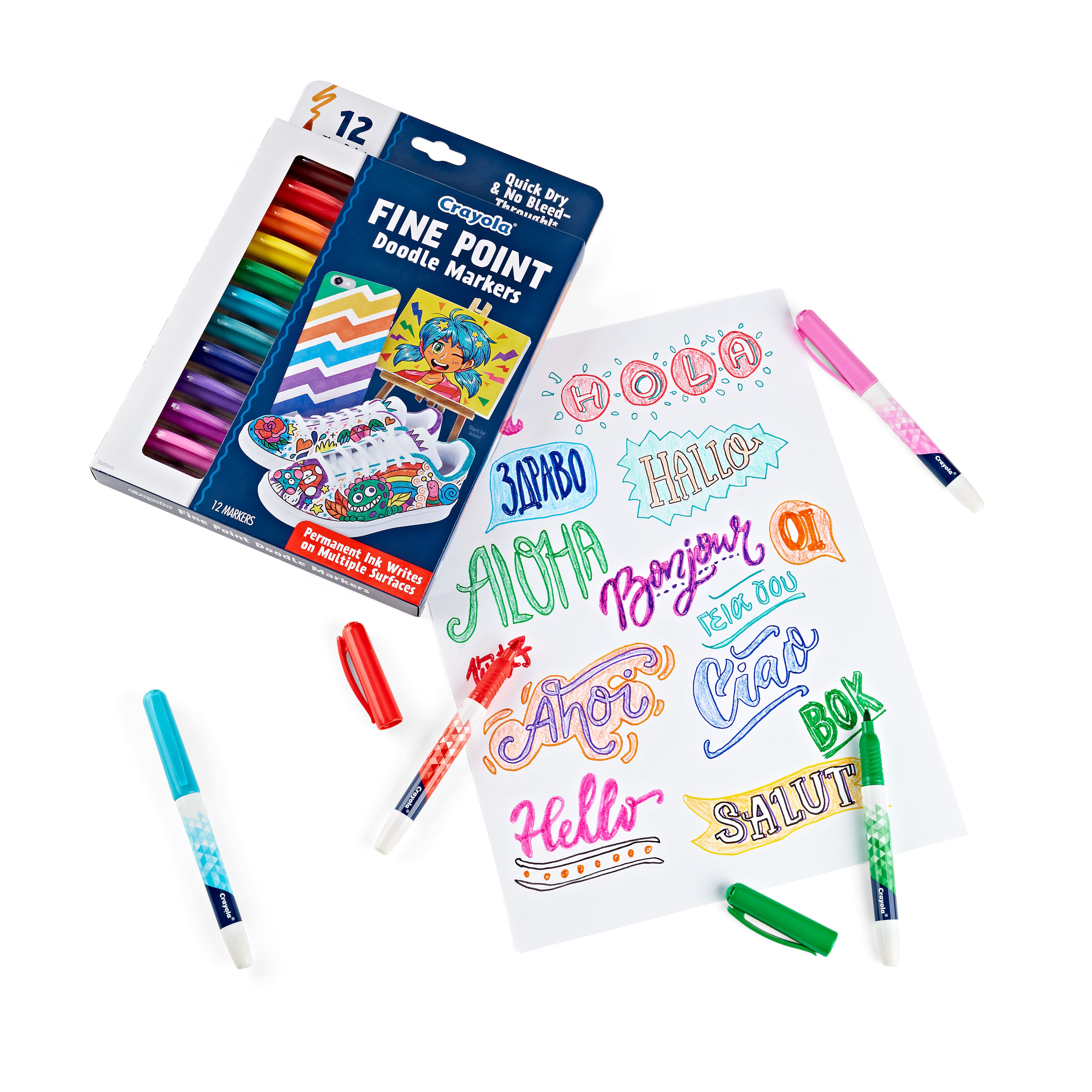 Crayola&#xAE; Fine Point Doodle Markers, 12ct.