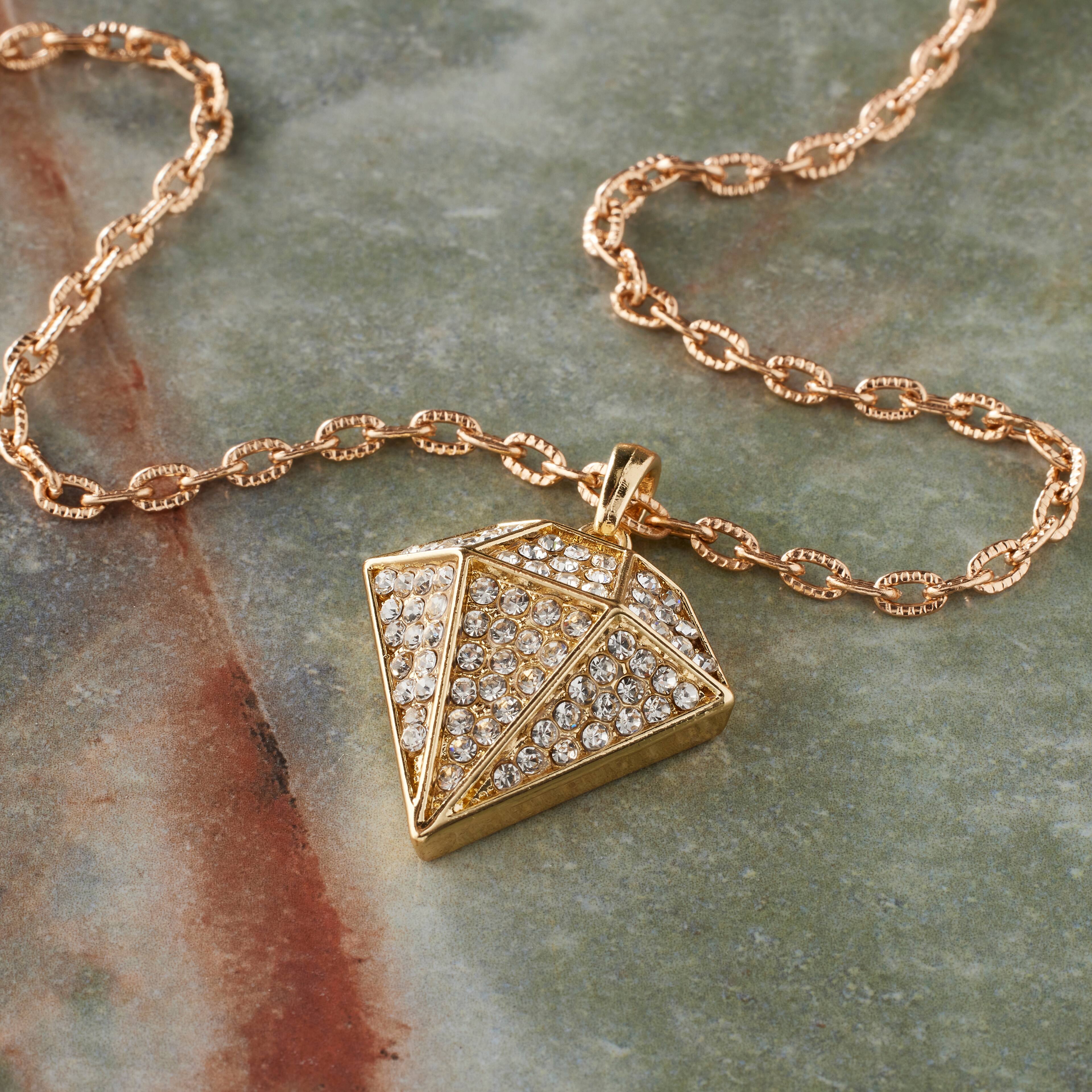 Gold Metal Diamond Pendant by Bead Landing™