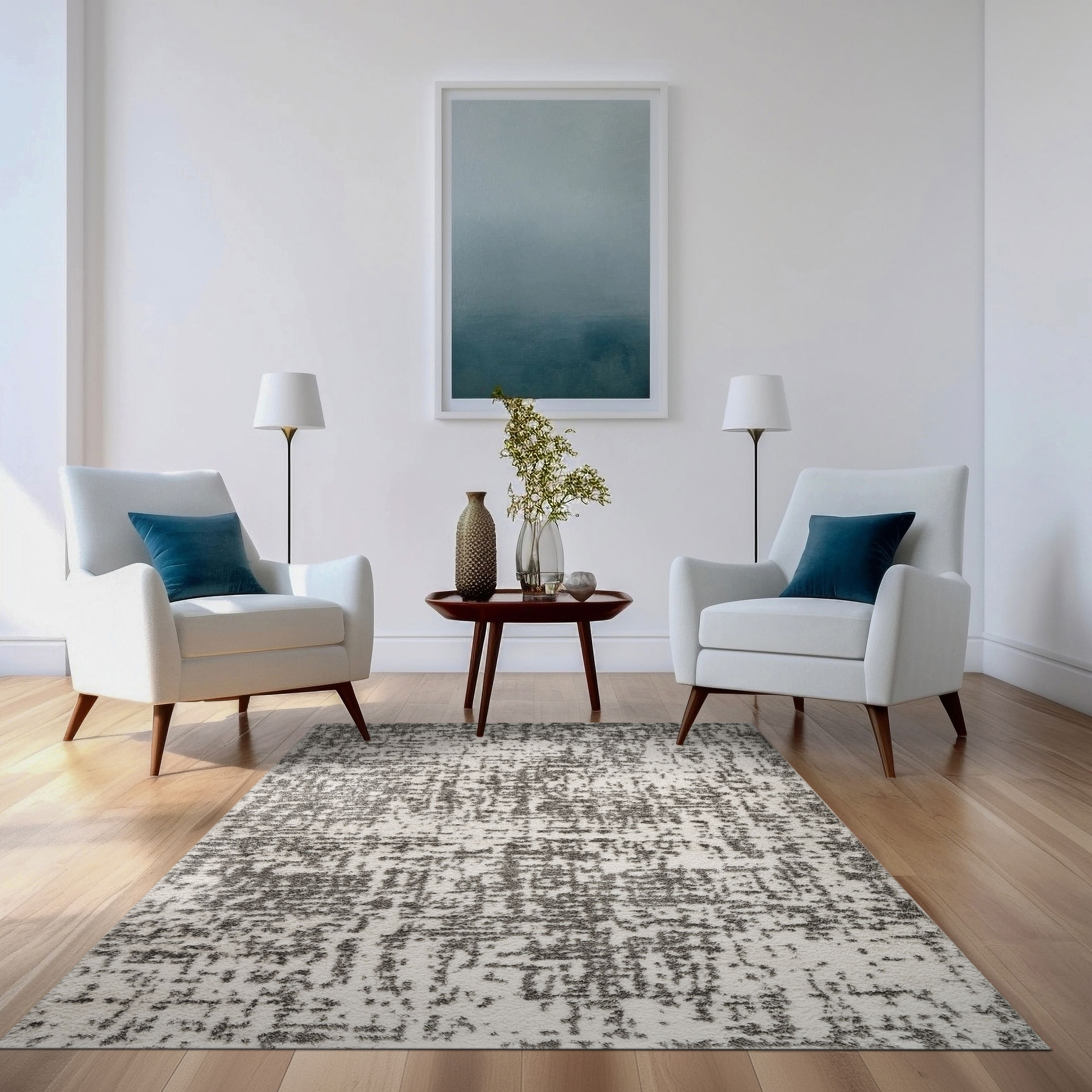 5ft. x 7ft. Grey & Ivory Area Rug by Ashland®