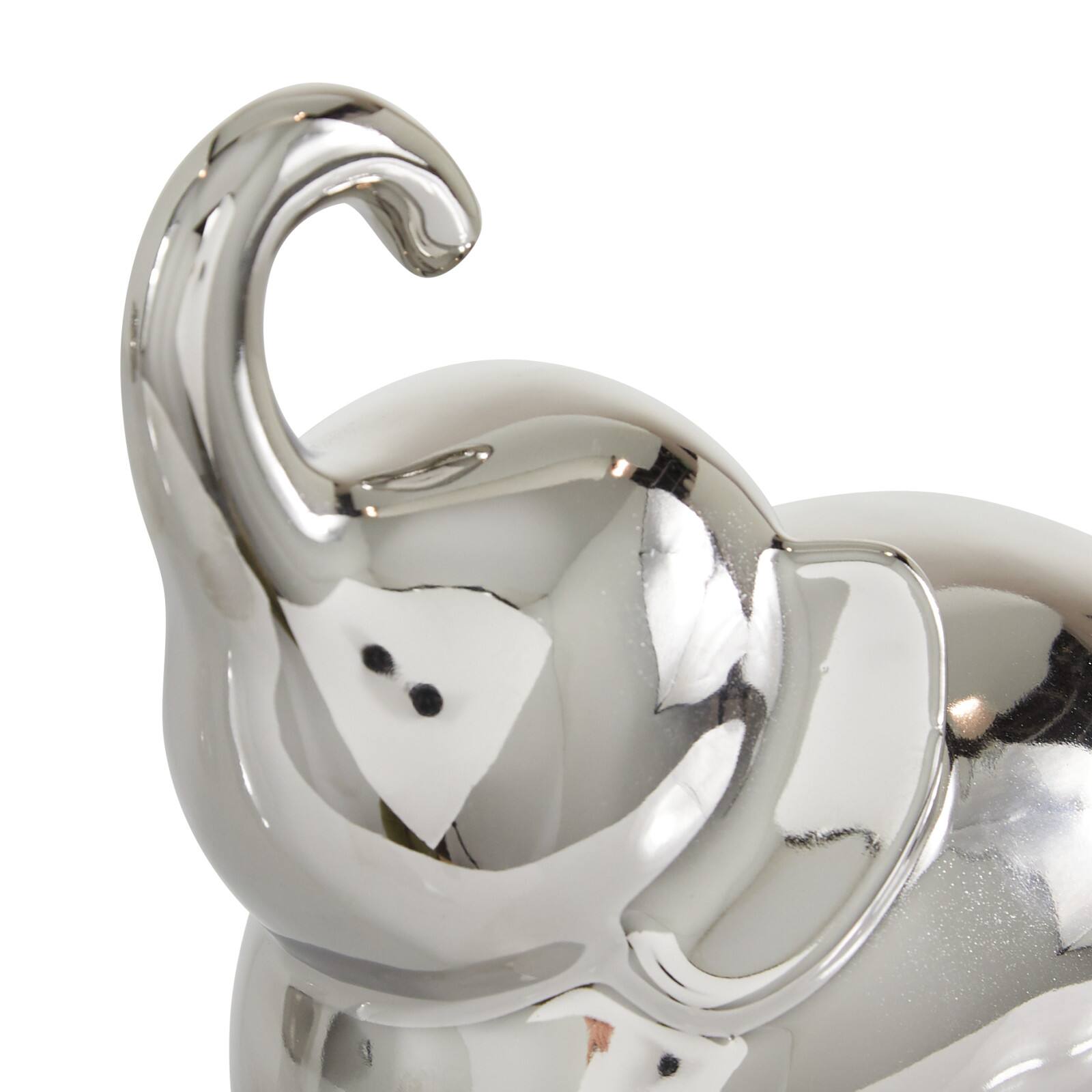 Silver Contemporary Elephant Sculpture Set