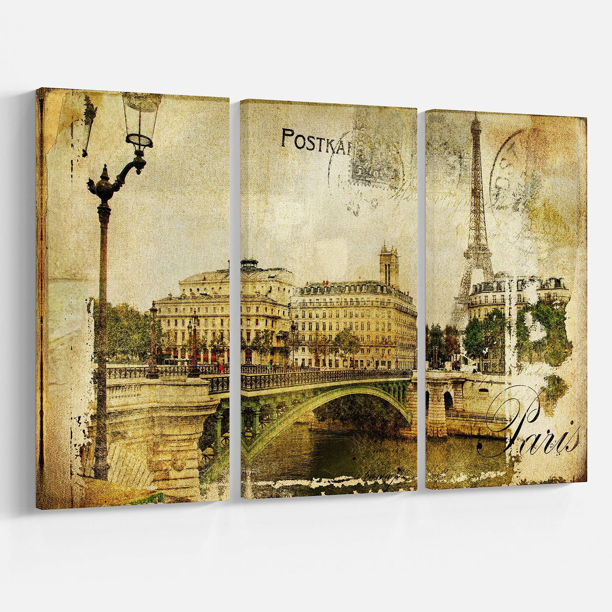 Designart - Vintage Paris - Abstract Cityscape Art